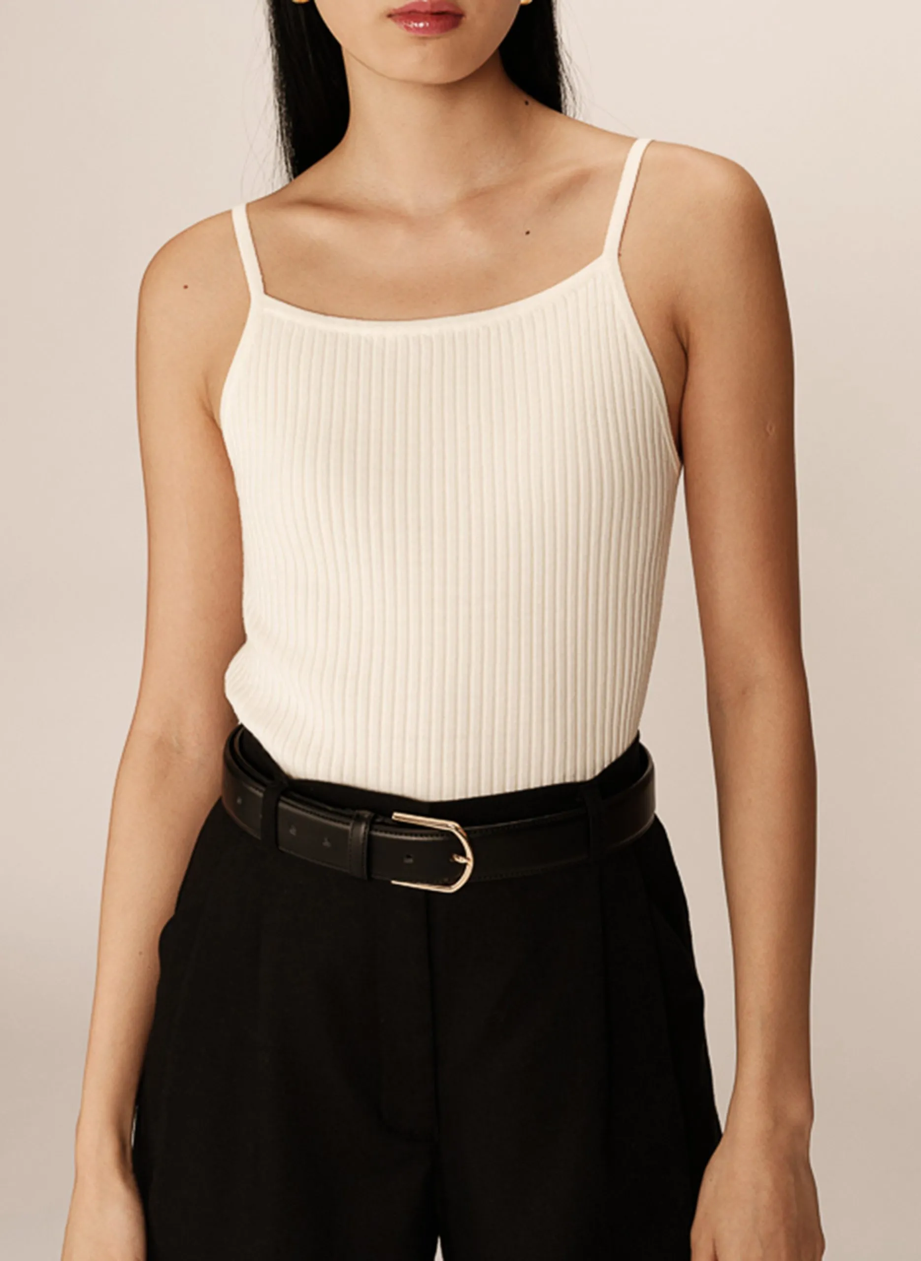 Débardeur maille fines bretelles Blanc PABLO