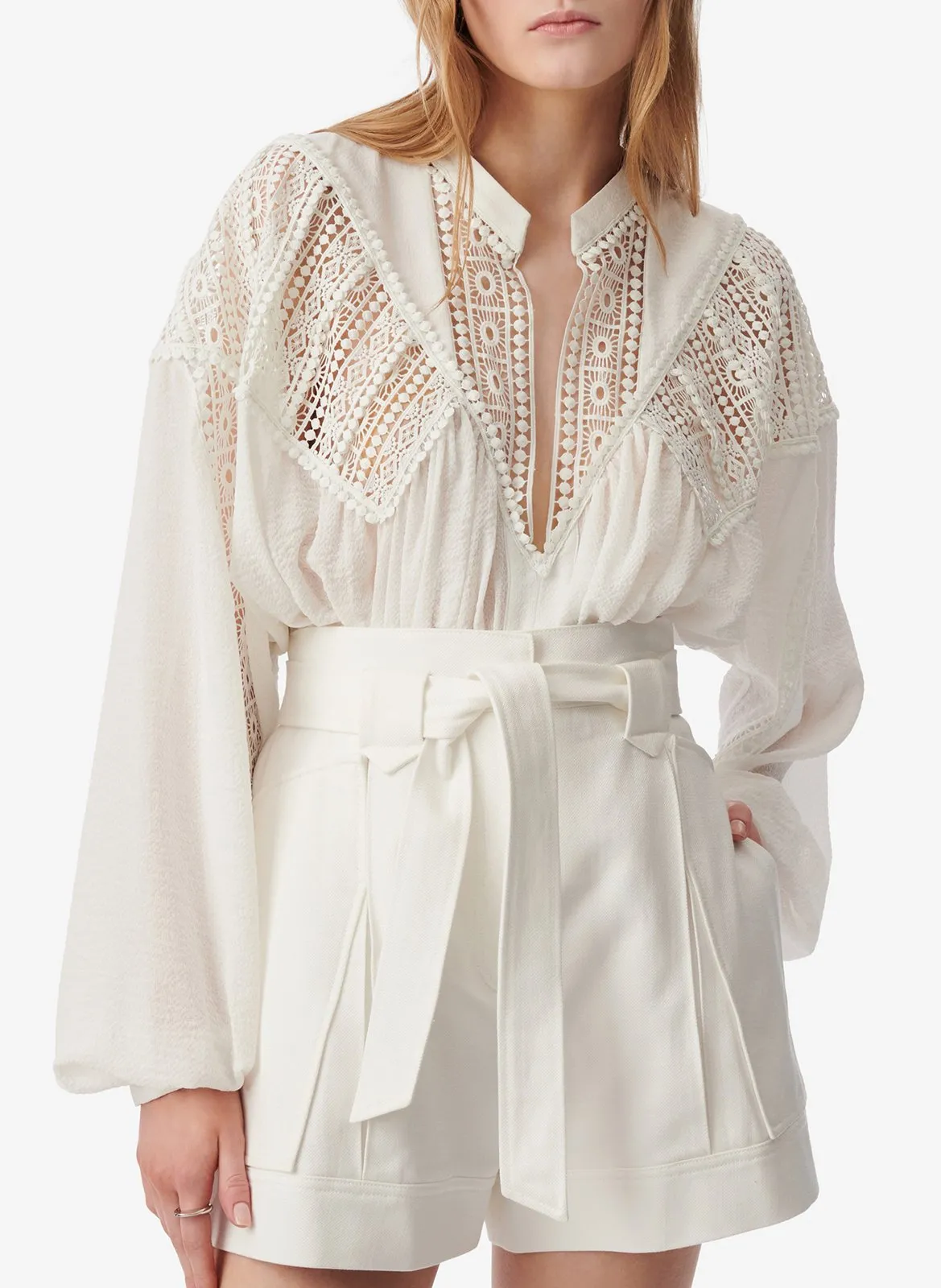 Blouse col V Beige RIXI