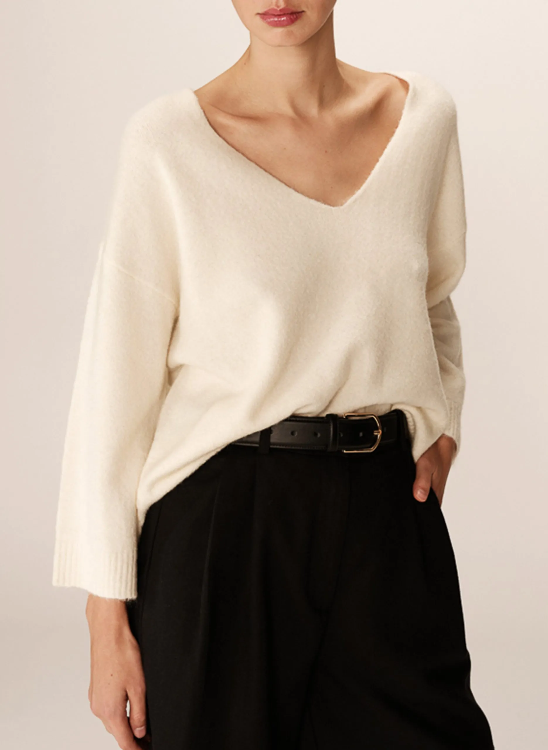 Pull oversize en maille Blanc PALTROW