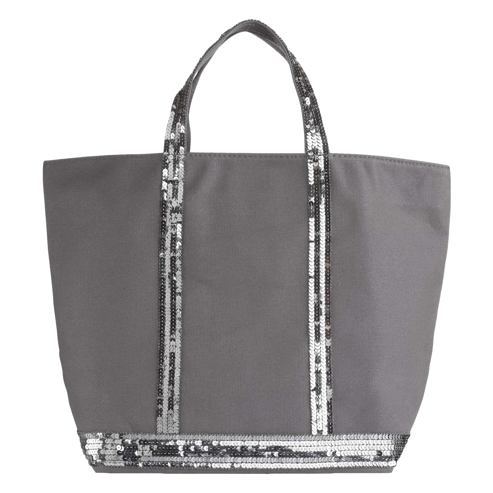Cabas M à sequins en toile de coton Gris