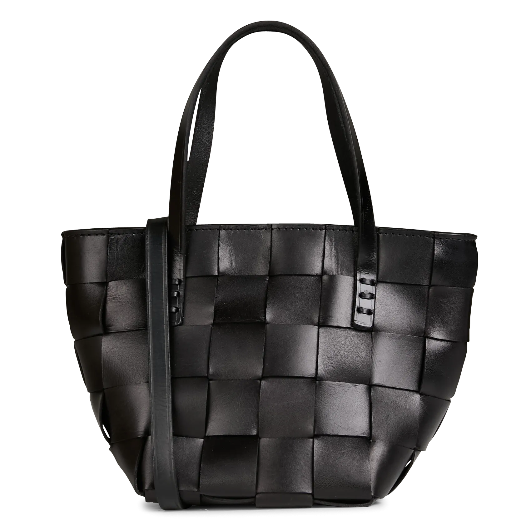 Sac bandoulière en cuir tressé Noir JAPAN MINI