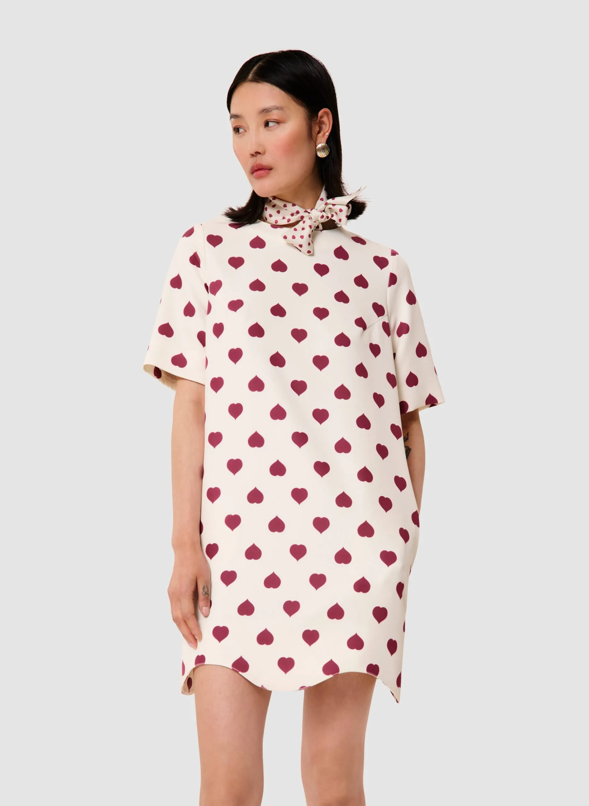 Robe droite col rond Blanc ROGER