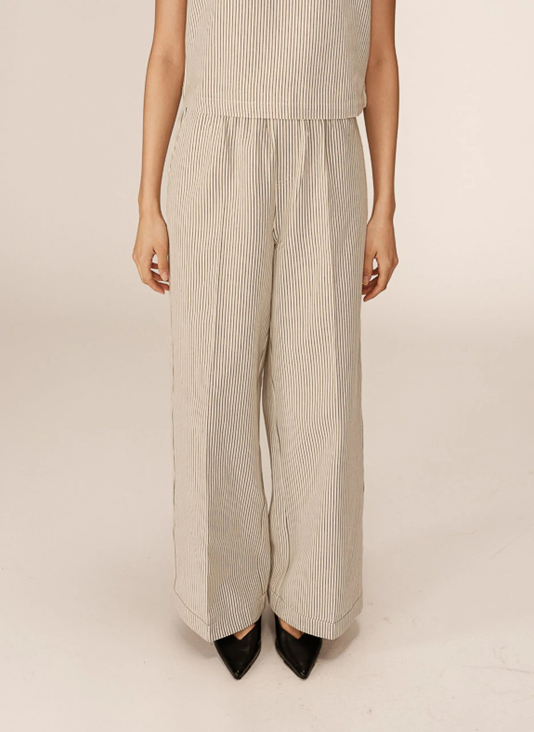 Pantalon droit rayé Blanc PATINE