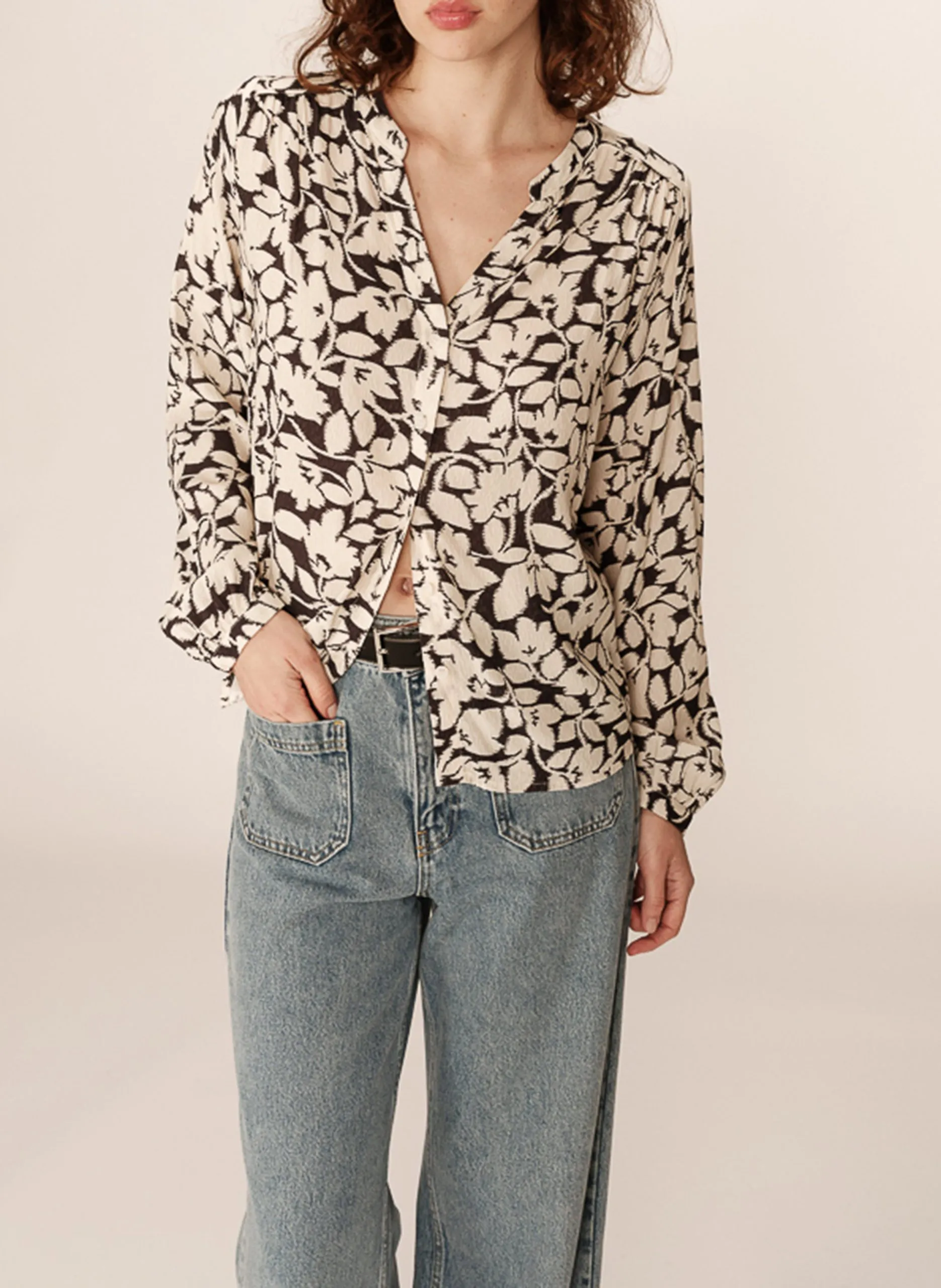 Blouse col rond Noir PERRONE