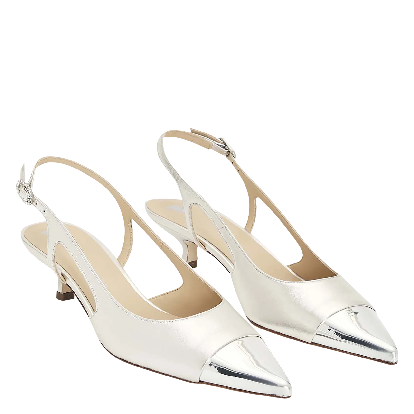 Escarpins pointus en cuir Argent KAIA