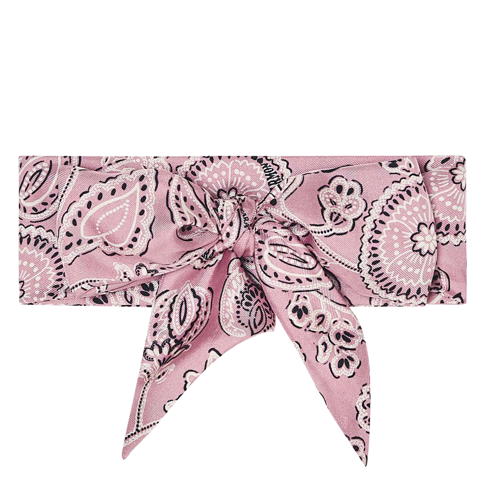Foulard à motif bandana en soie Rose EULALIE