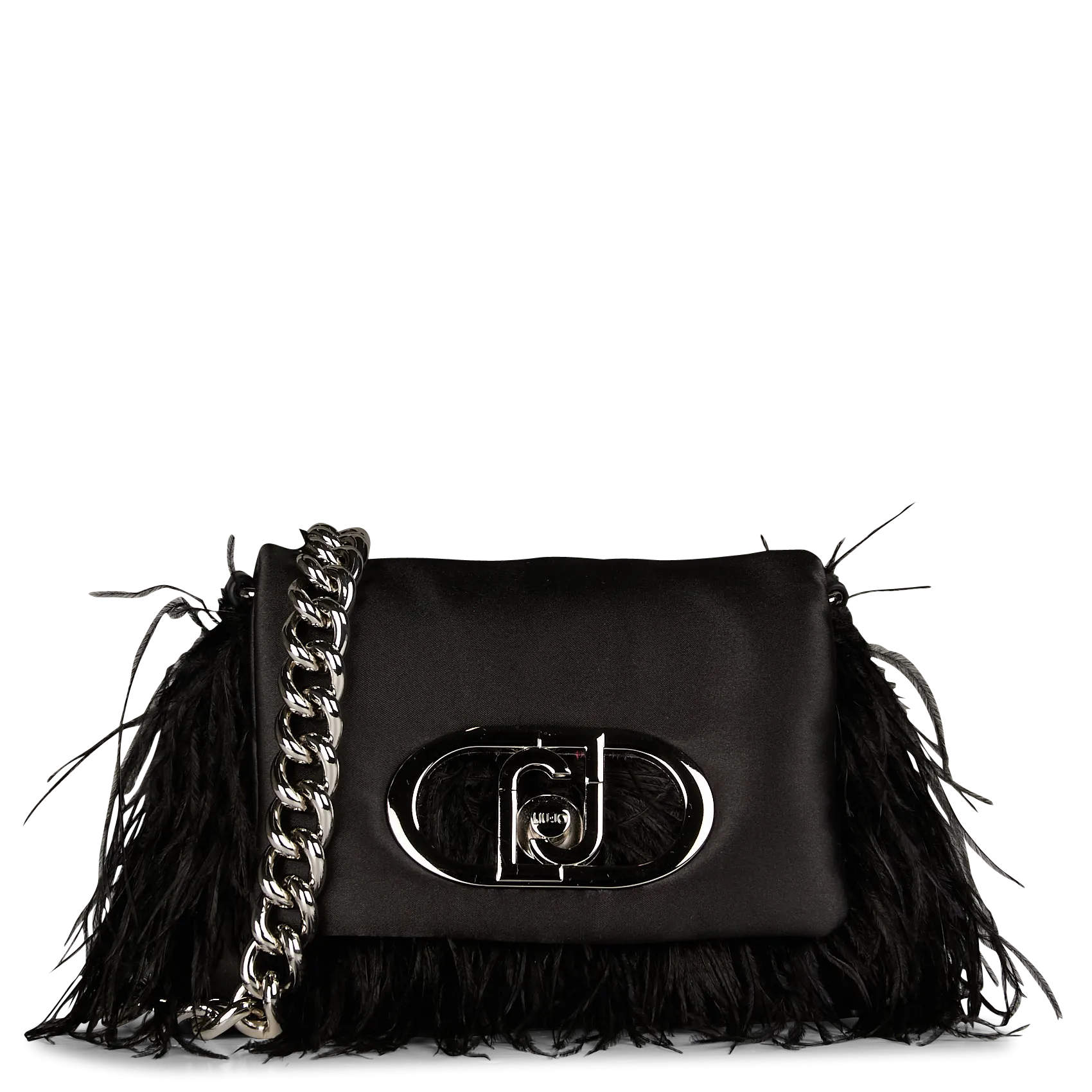 Sac porté épaule avec plume Noir