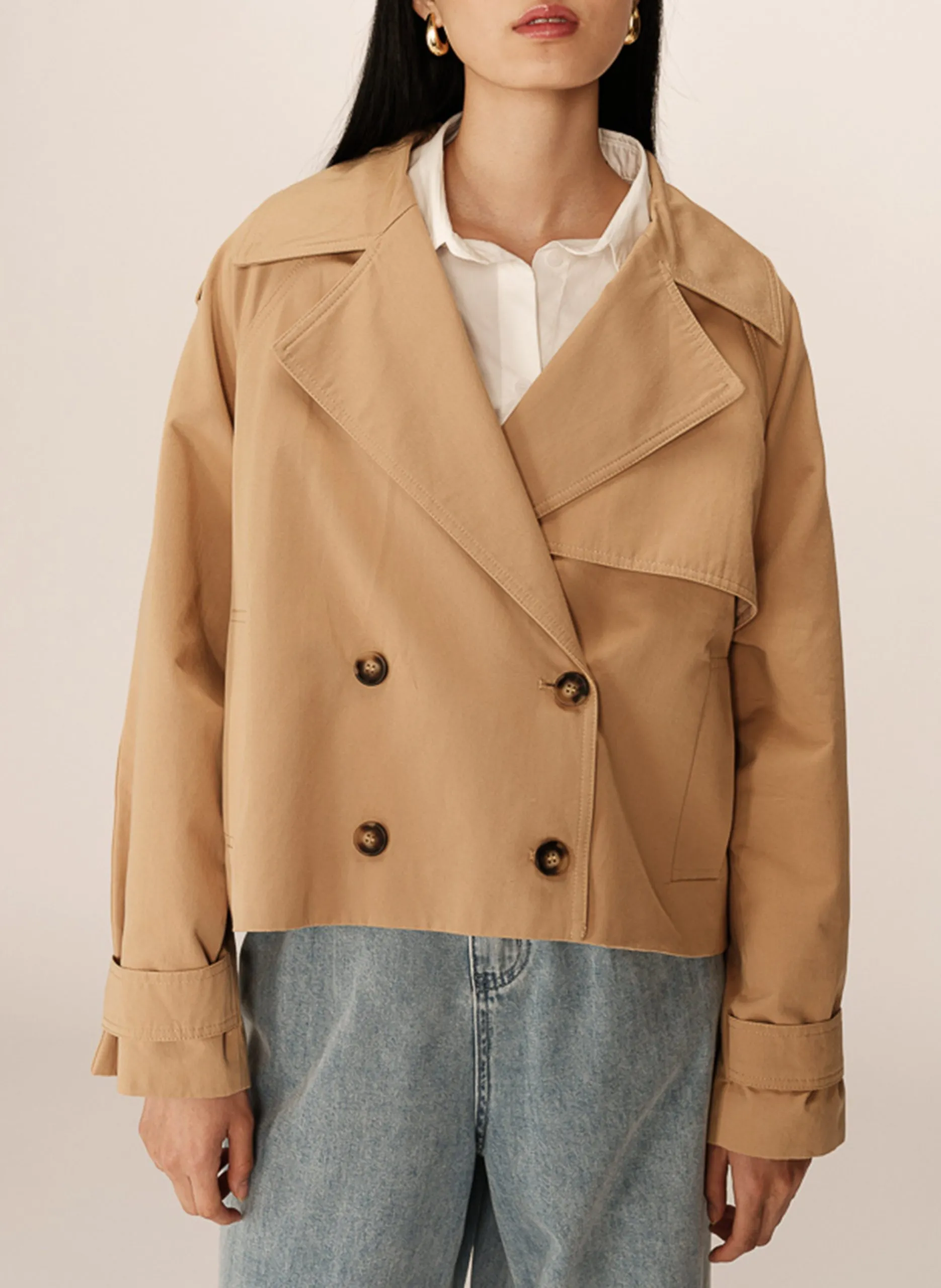 Trench oversize en coton Marron PRINTEMPS