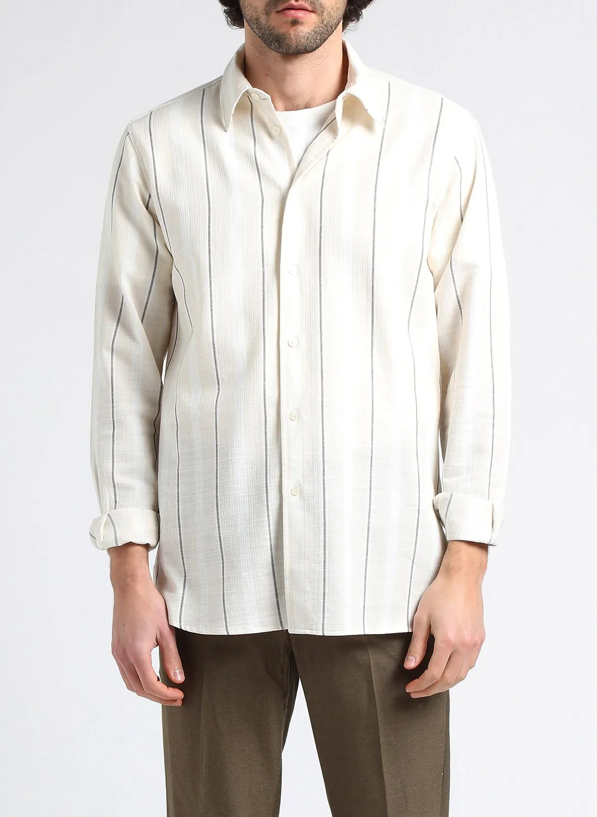 Chemise rayée en coton Blanc LIAM X FX