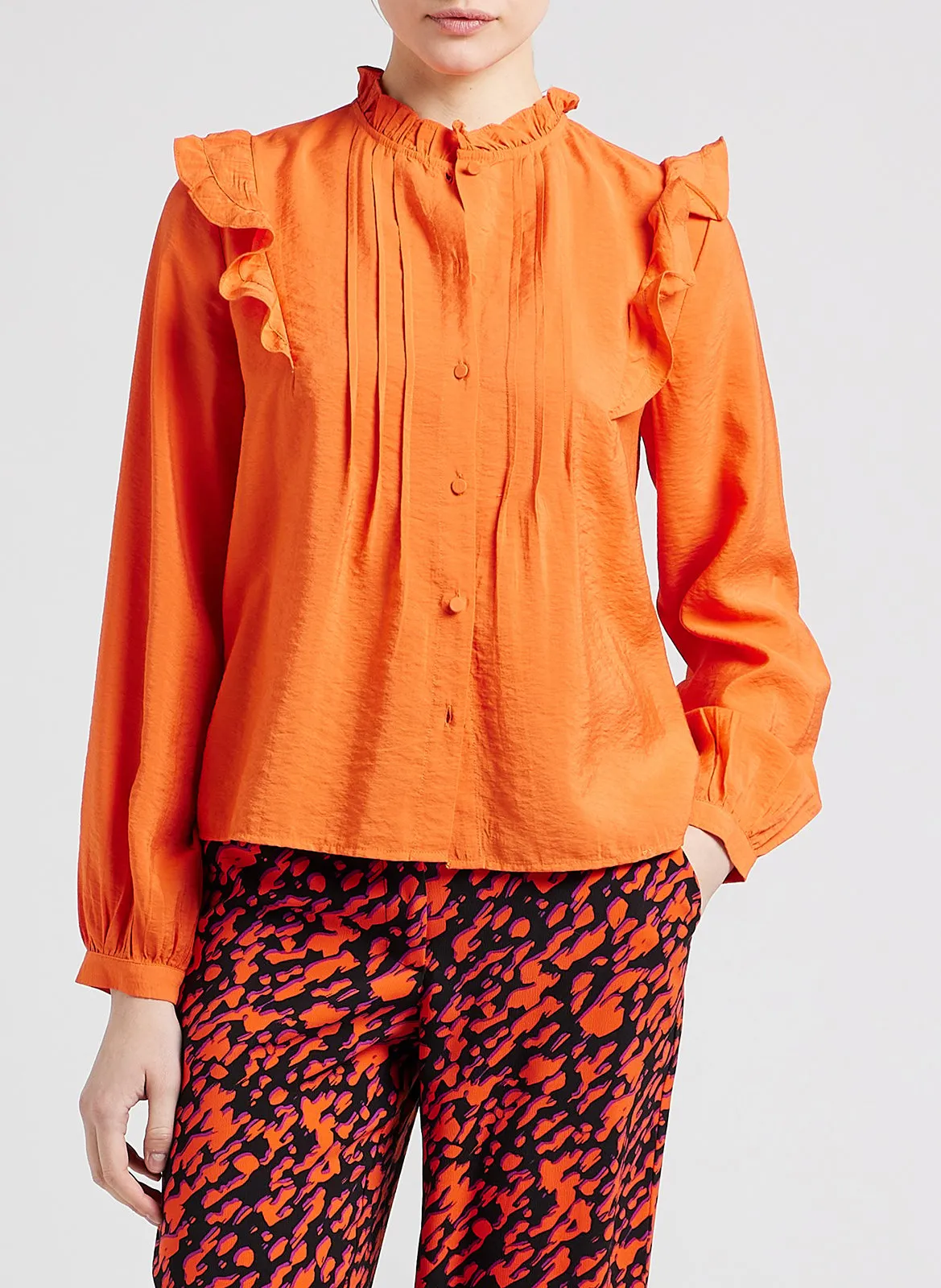 Top volanté fluide Orange