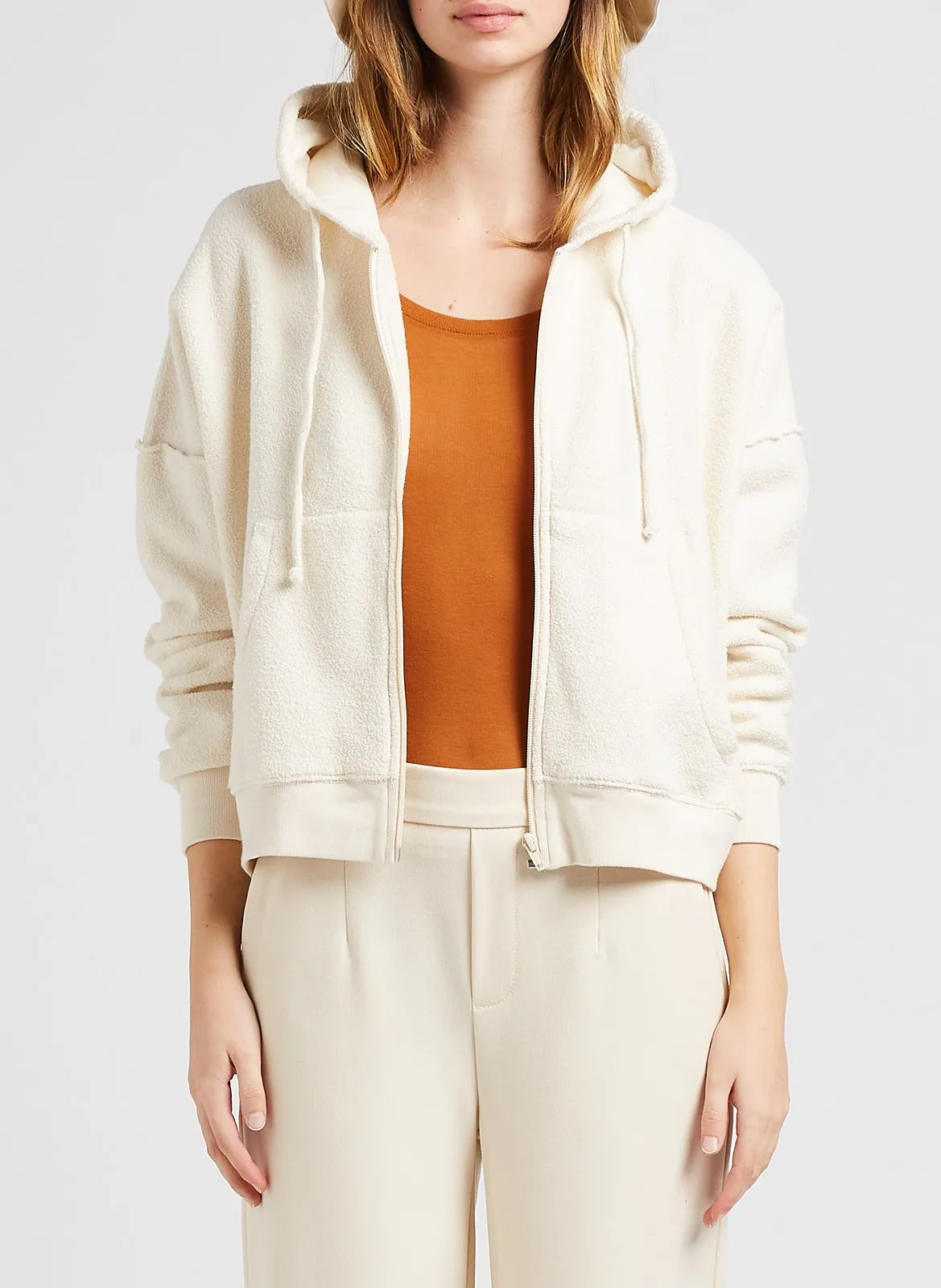 Sweat à capuche en coton bio Beige BOBYPARK