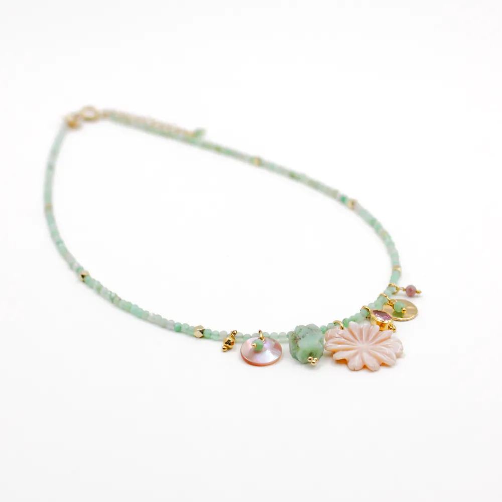 Collier perles grigris - christelle Doré