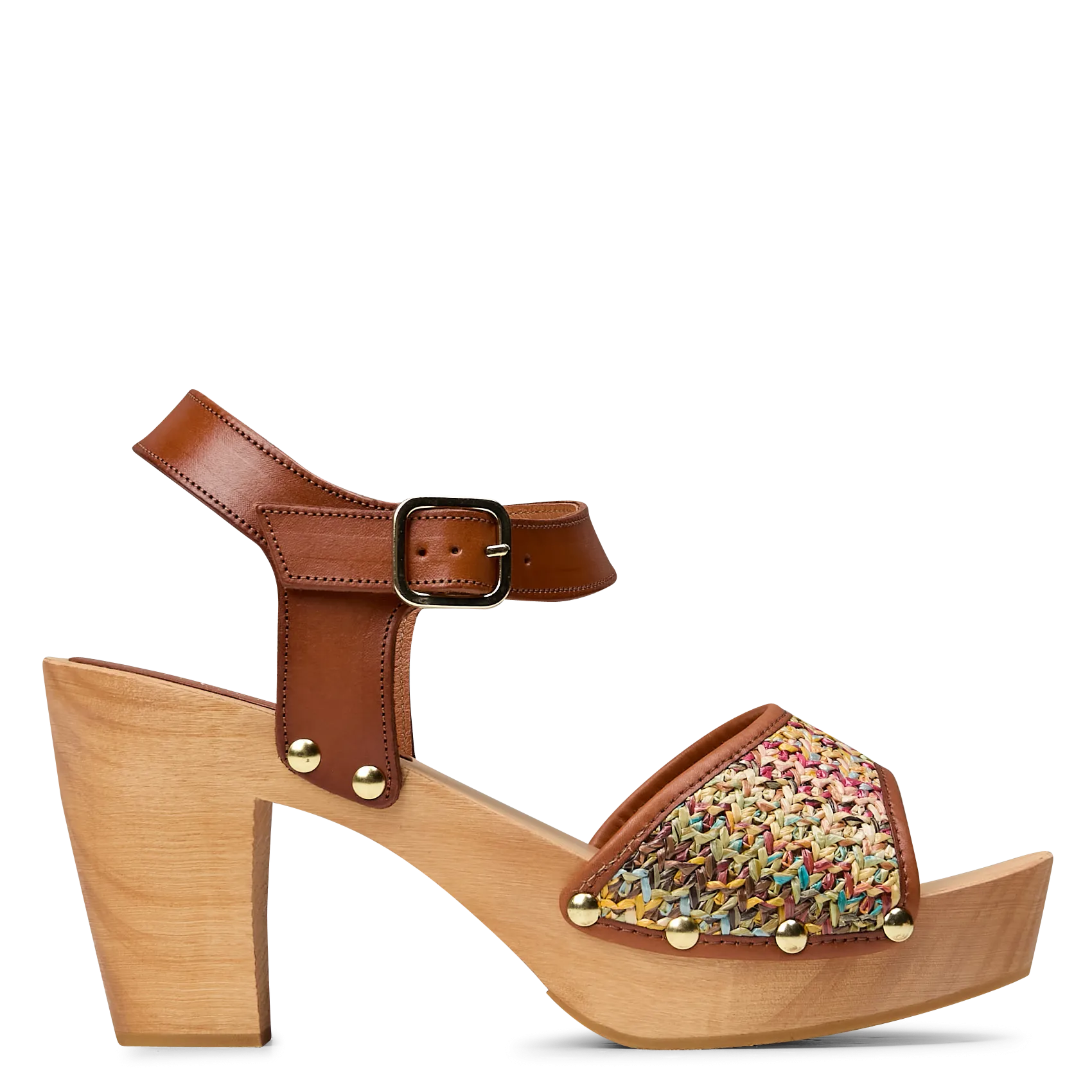 Sandales hautes ouvertes en cuir Doré MARCUS