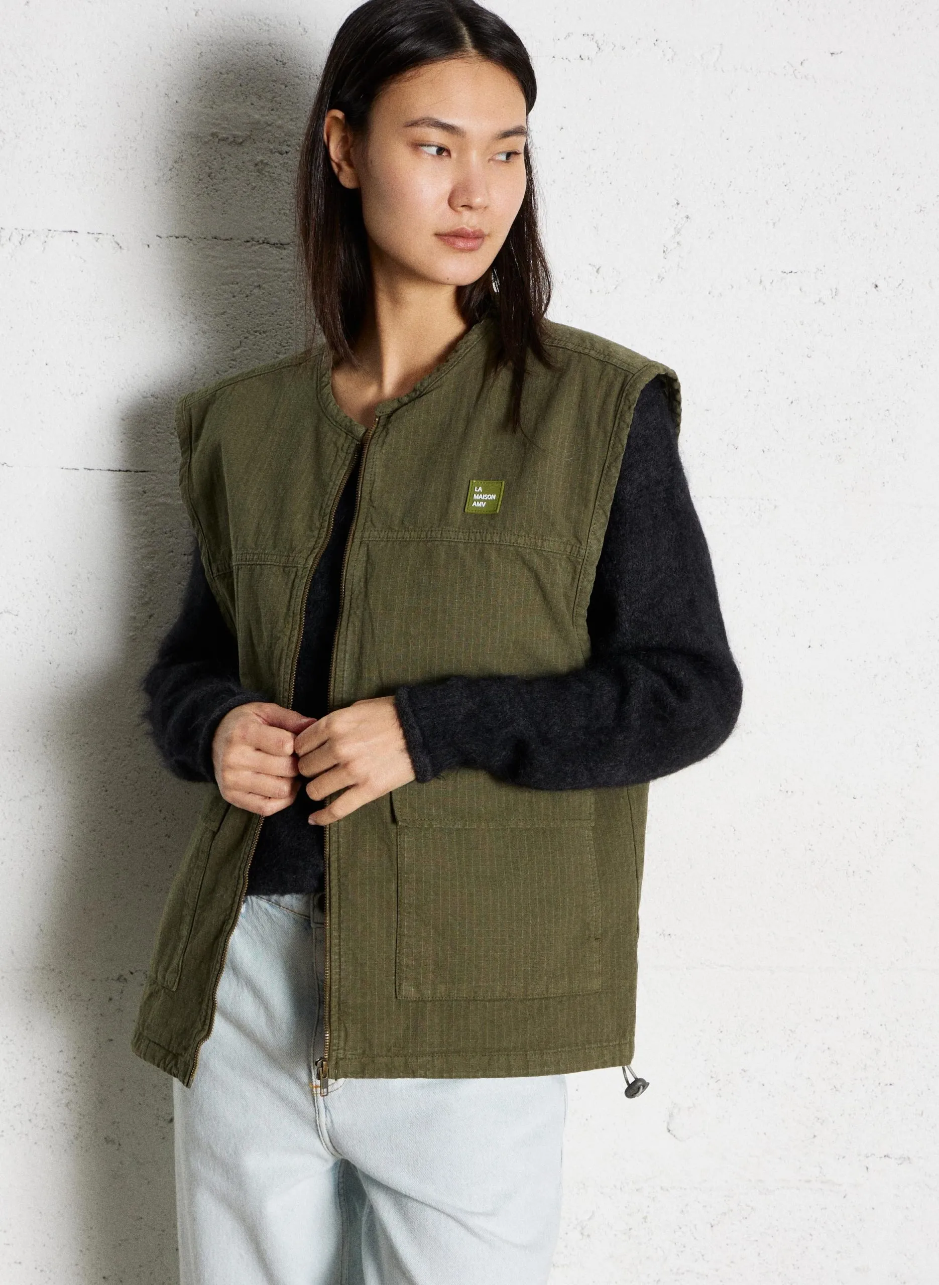 Veste sans manches zippée Vert RYGYBAY