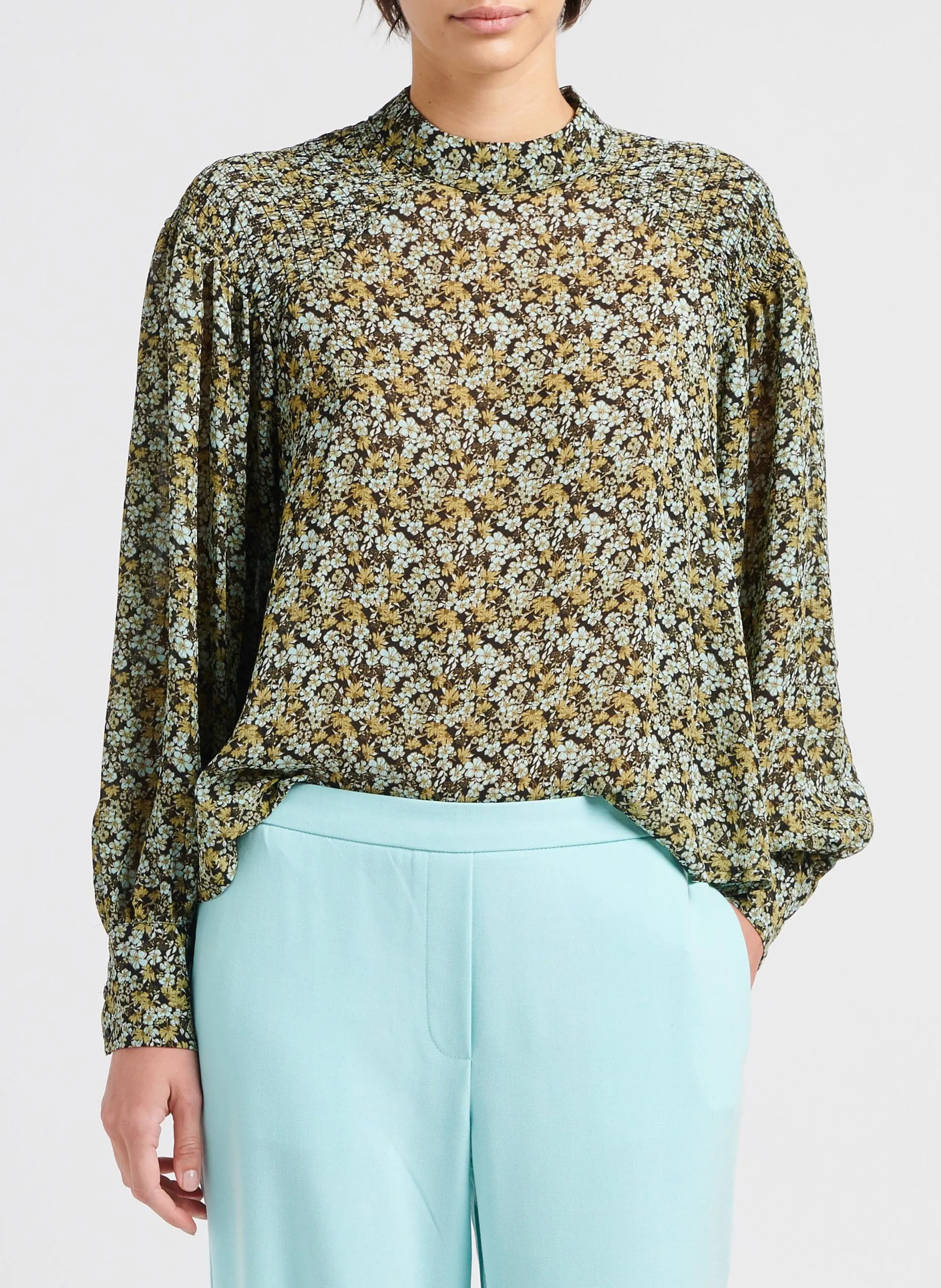 Top col montant Vert JAMELA