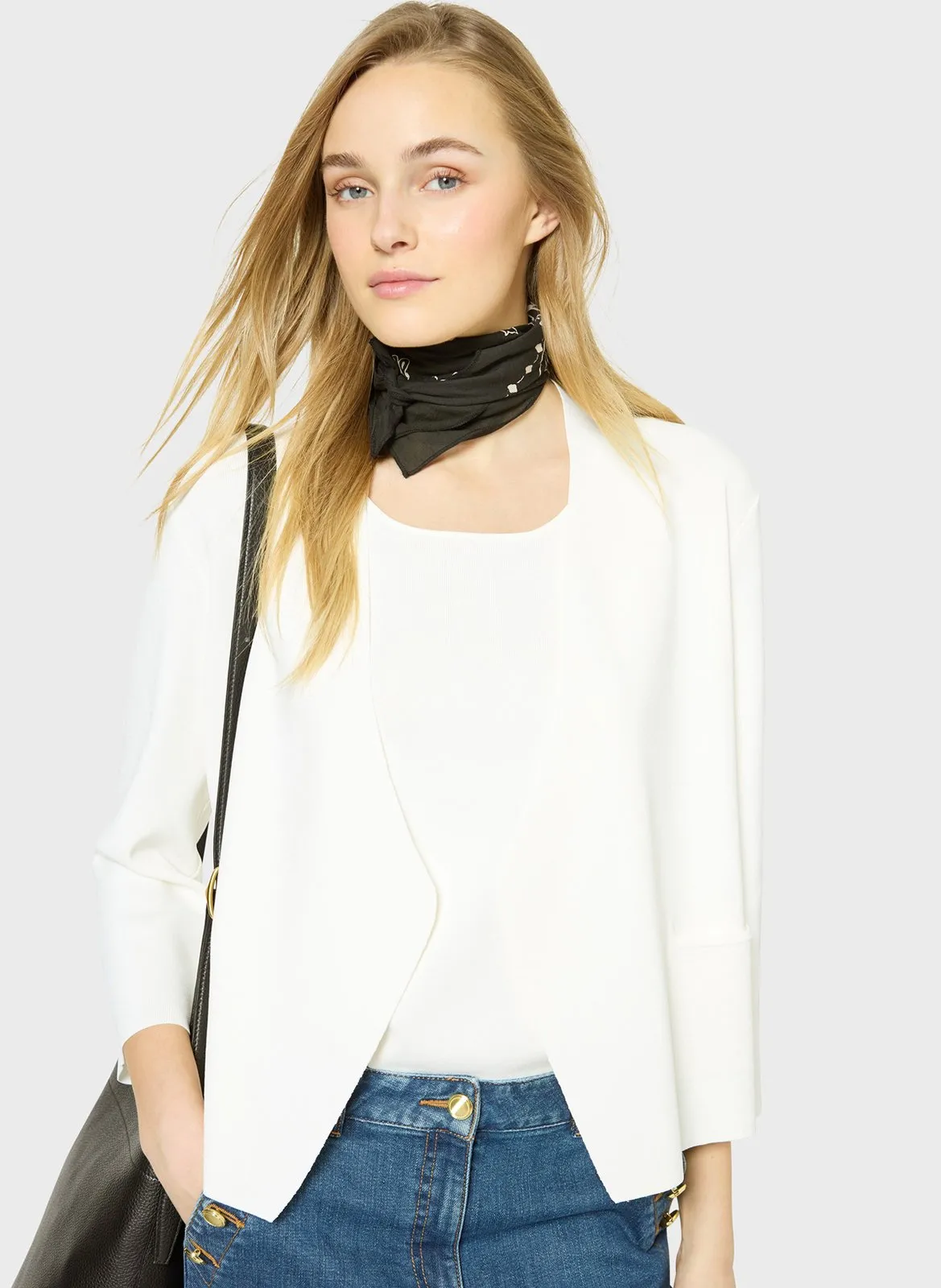 Veste col V Blanc JANEL