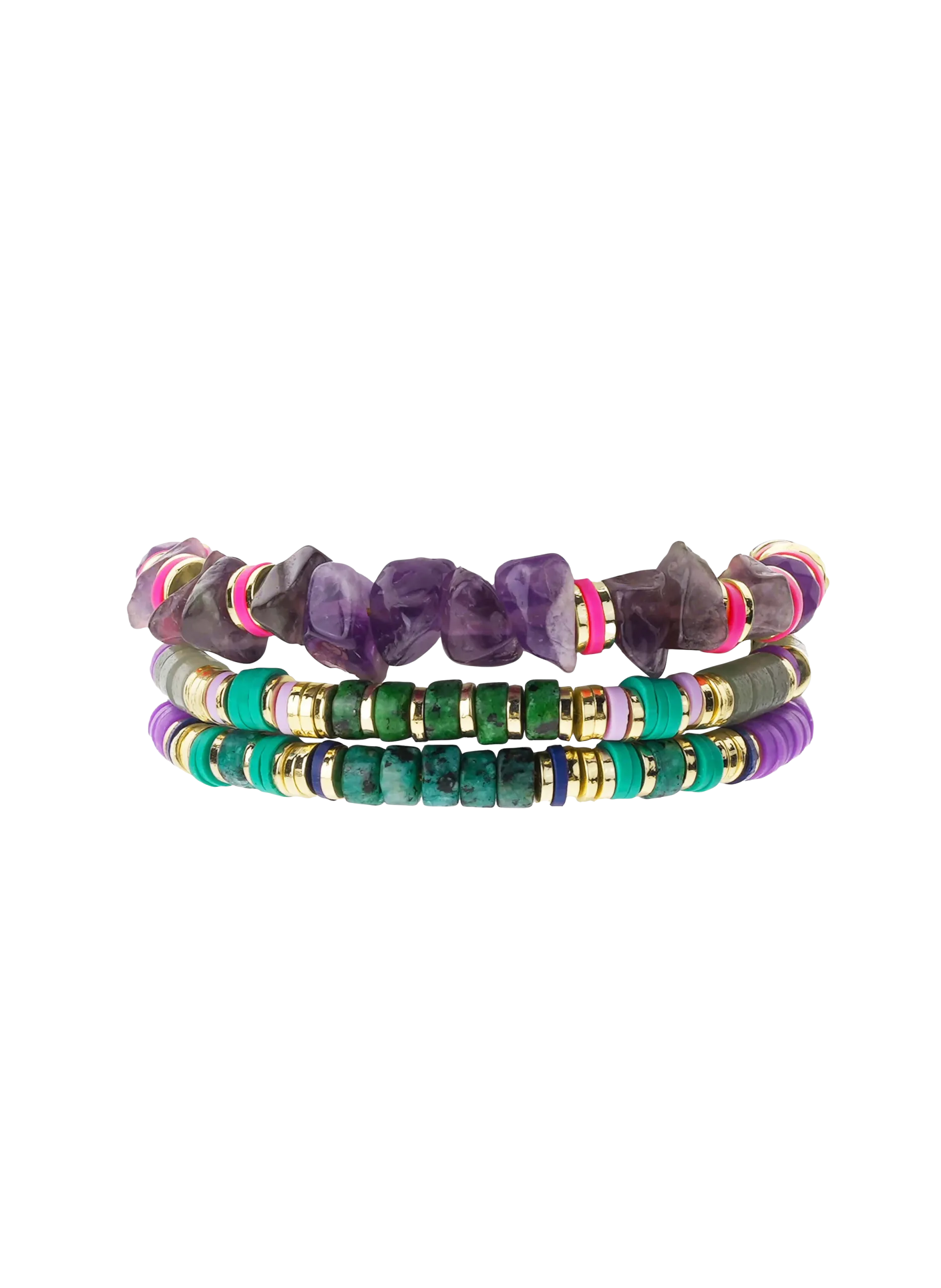 Bracelet ajustable multirang avec perles Violet VADORADA