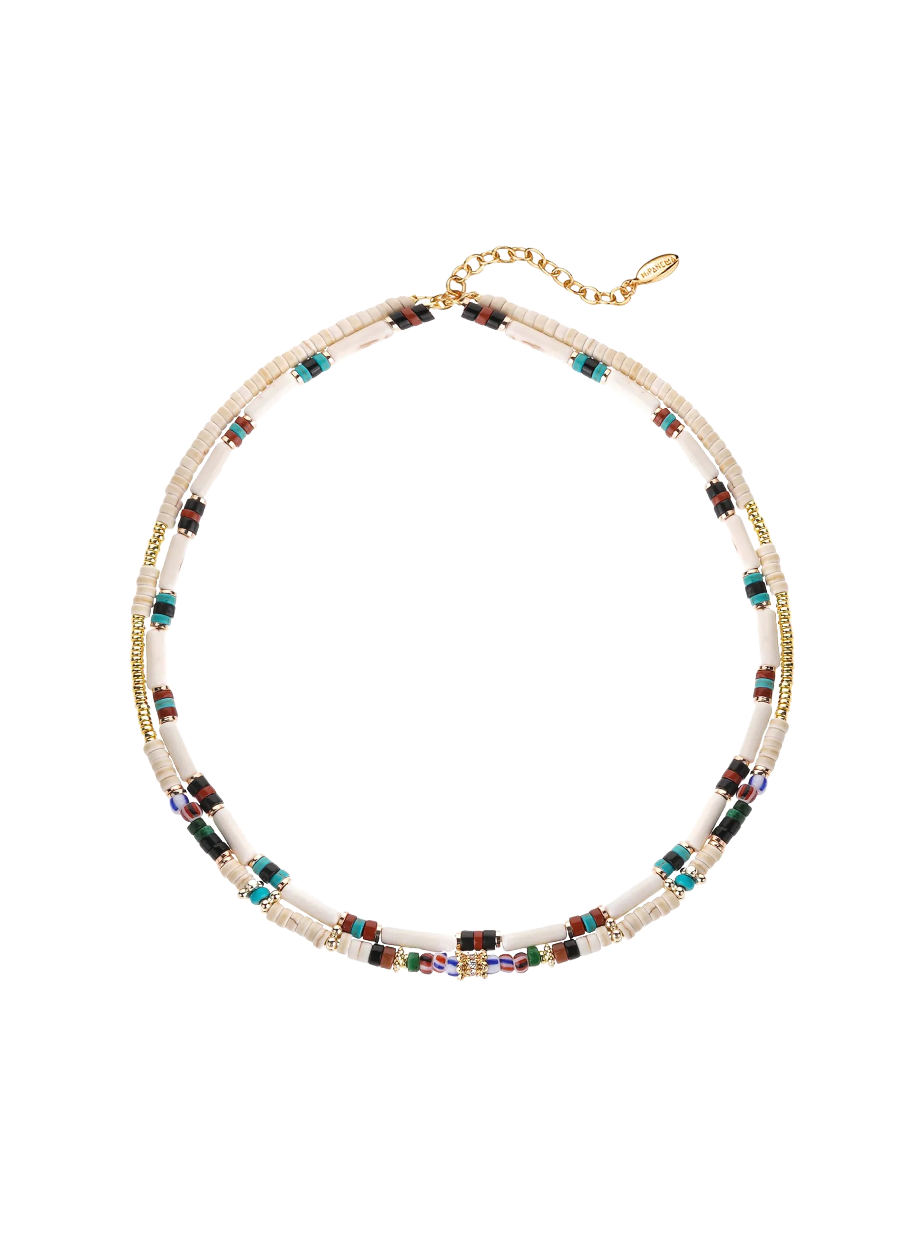 Collier avec perles et sequins Blanc TWINSY