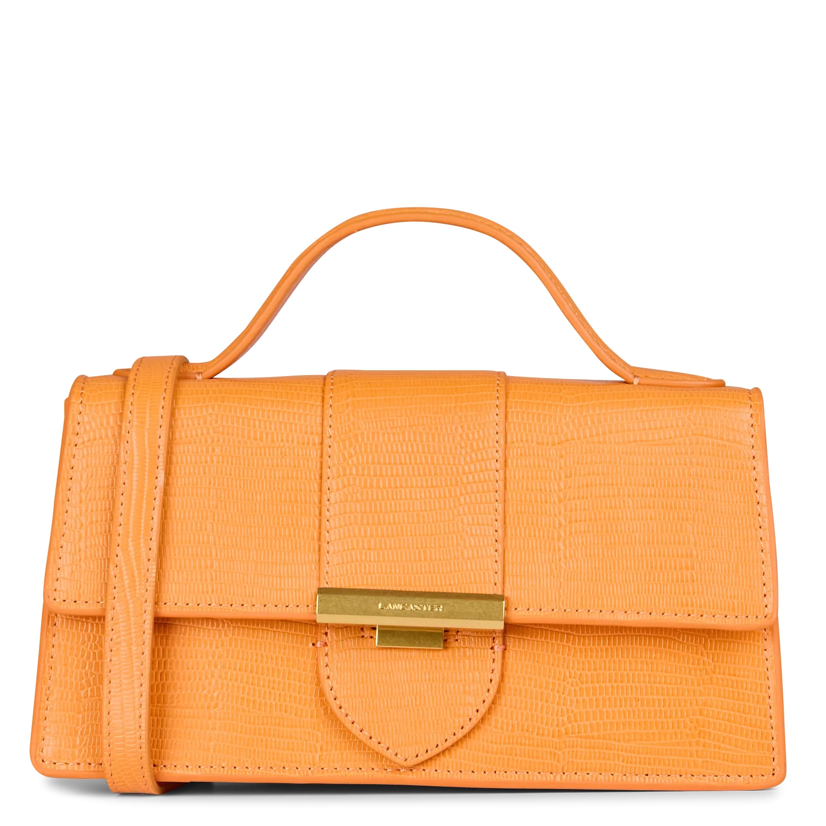 Sac baguette en cuir grainé Orange EXO ILY