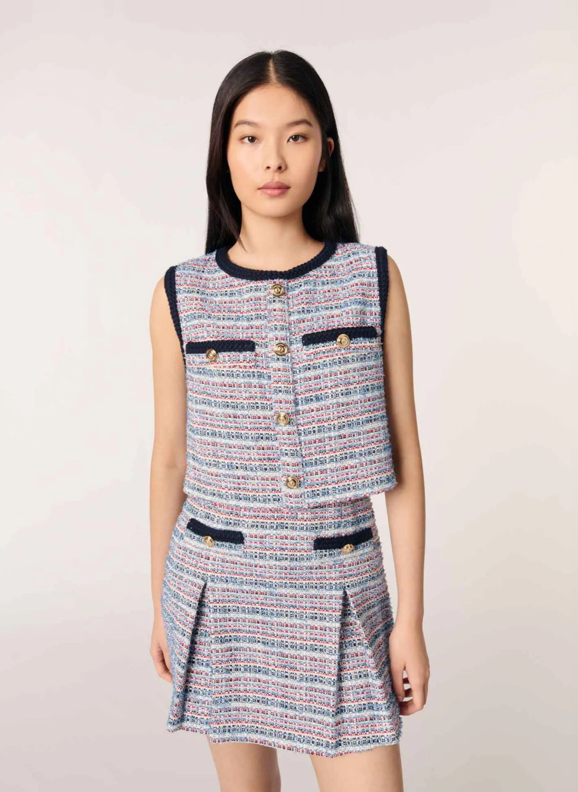 Robe évasée col rond Bleu