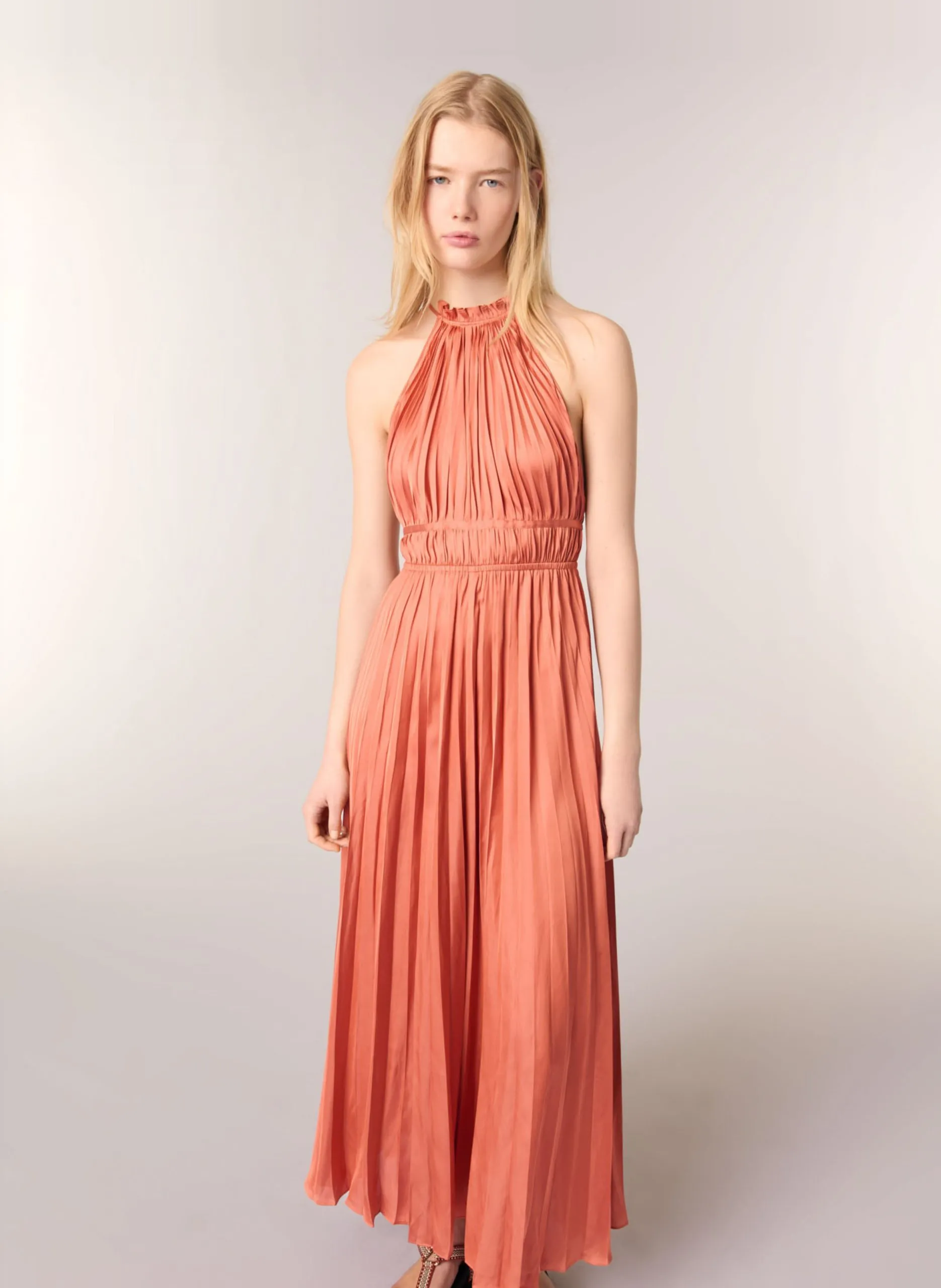 Robe longue cintrée Orange