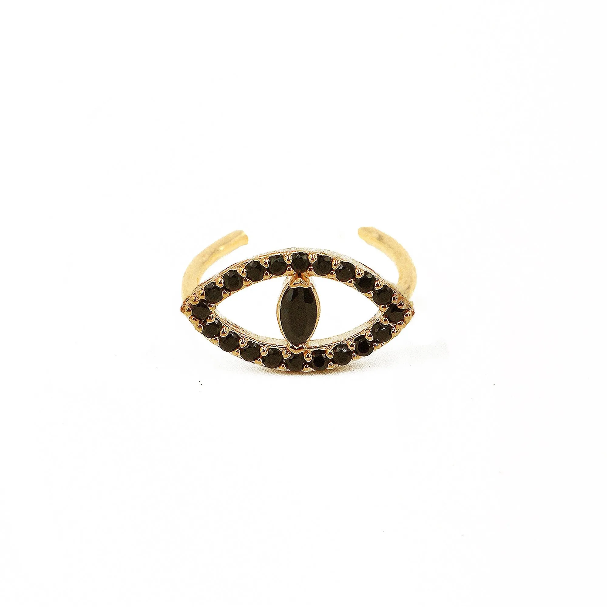 Bague plaqué or nazar Noir BAGUE PLAQUÉ OR NAZAR