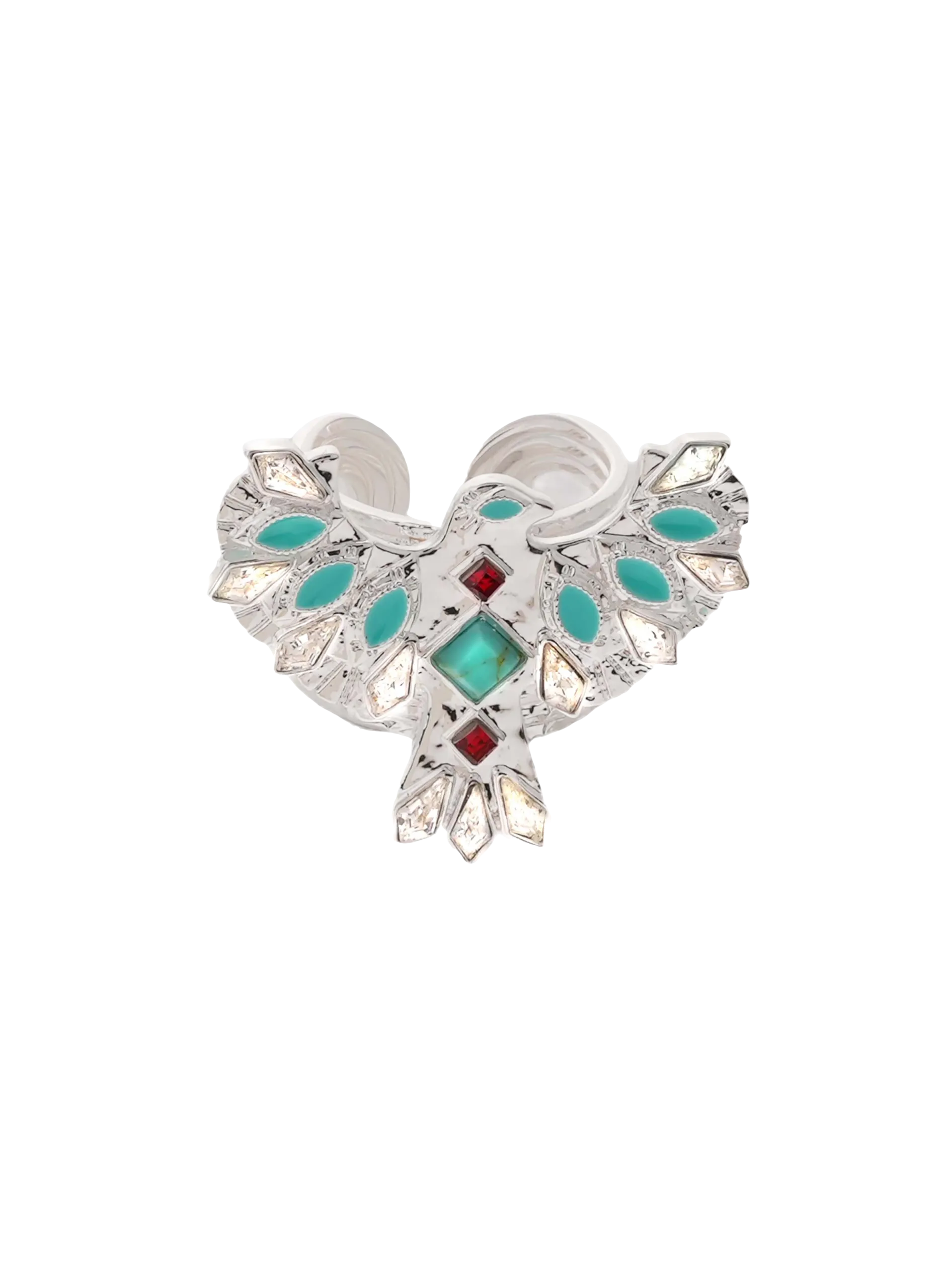 Bague ajustable avec cabochon central avec strass Argent MANGROV