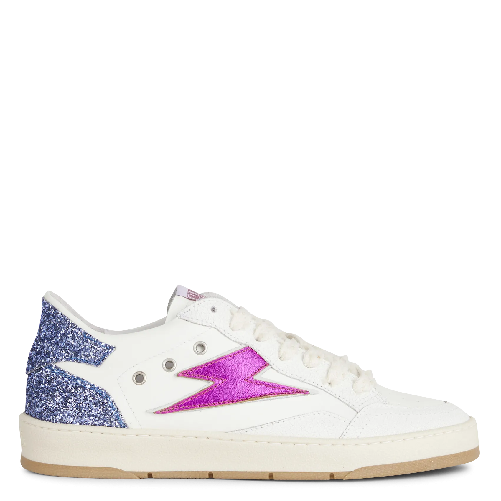 Baskets basses à détails pailletés Blanc DANY