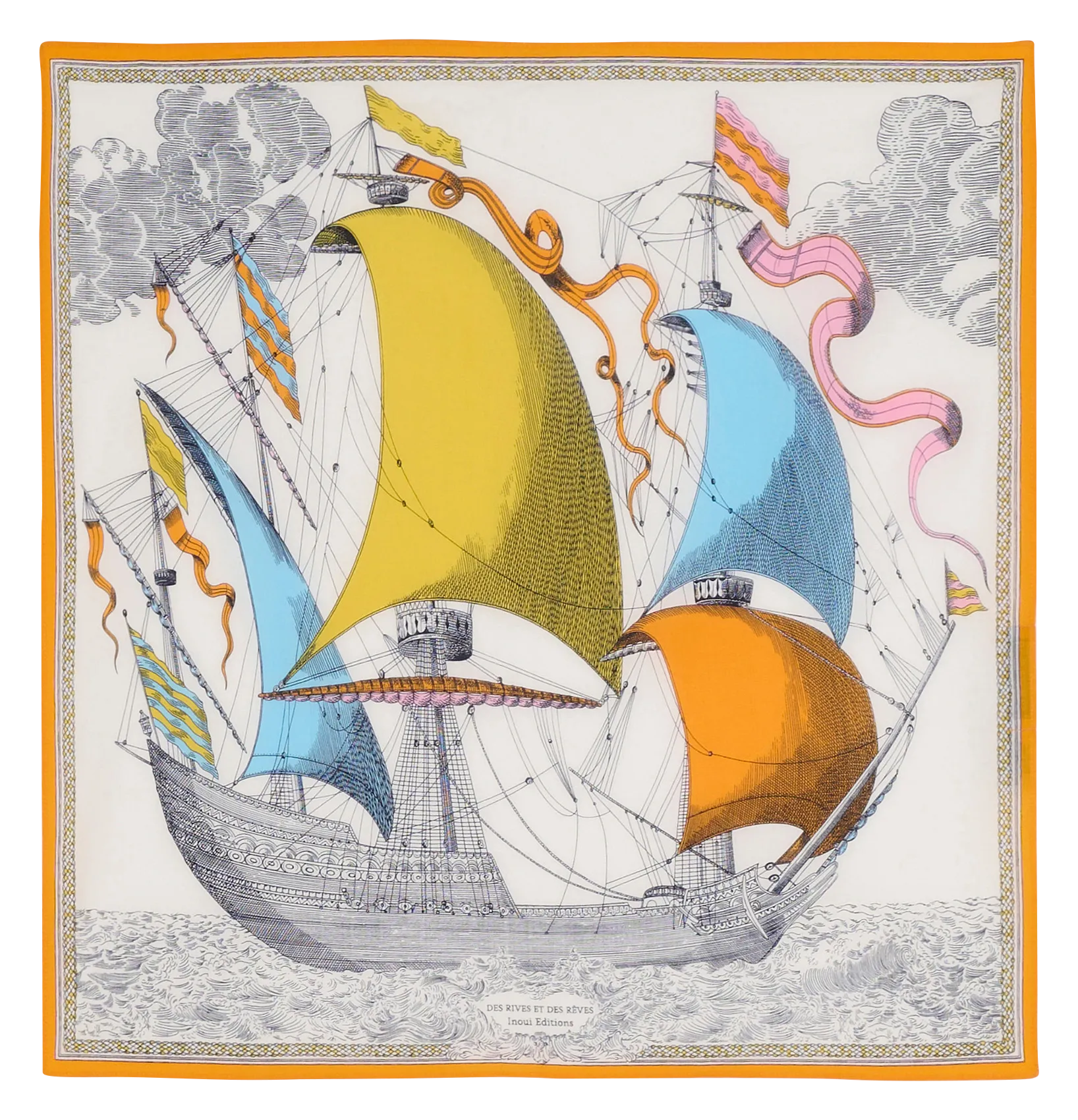 Carré en coton Multicolore DES RIVES ET DES REVES