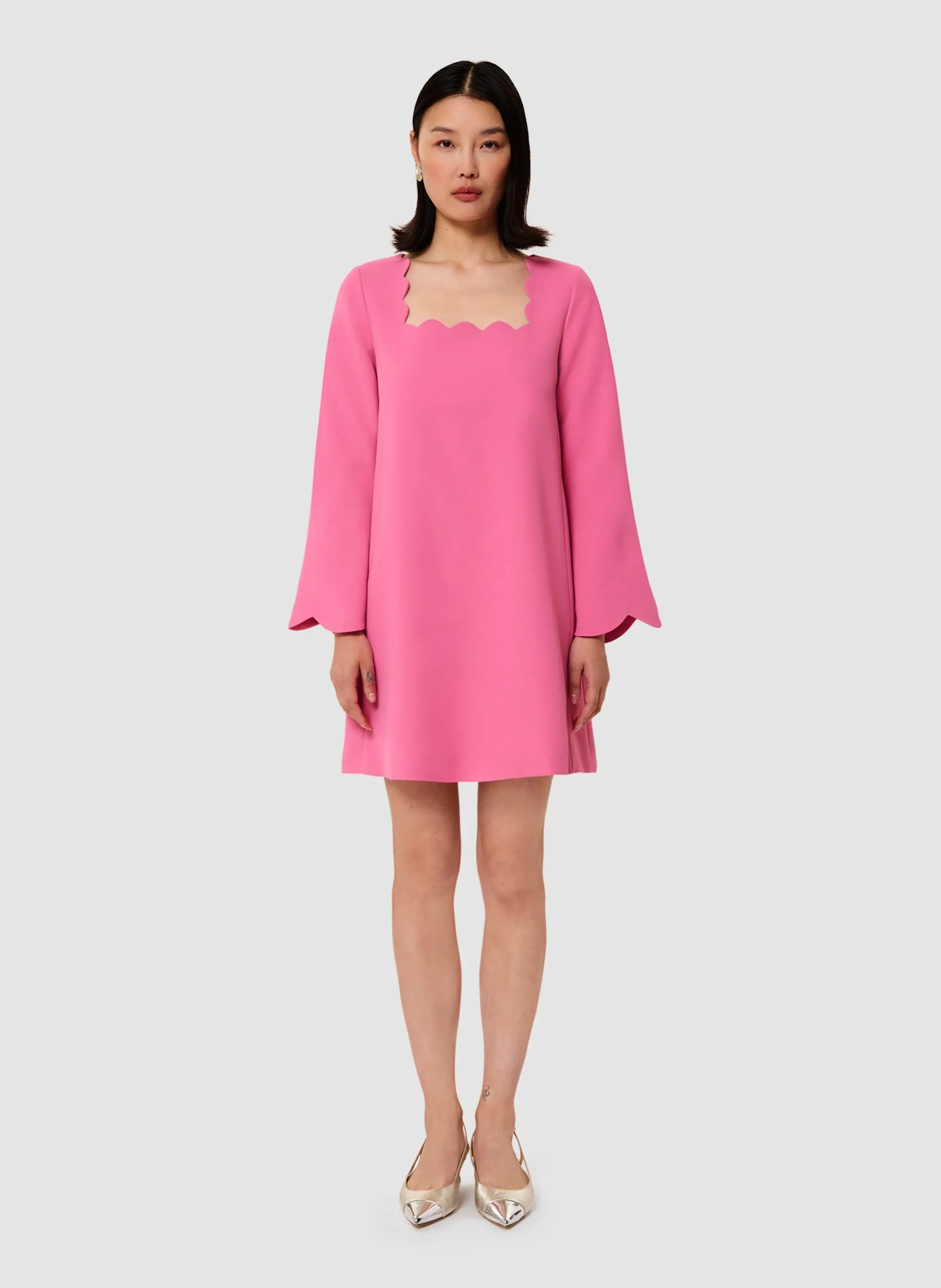 Robe évasée col carré Rose ROSSIE