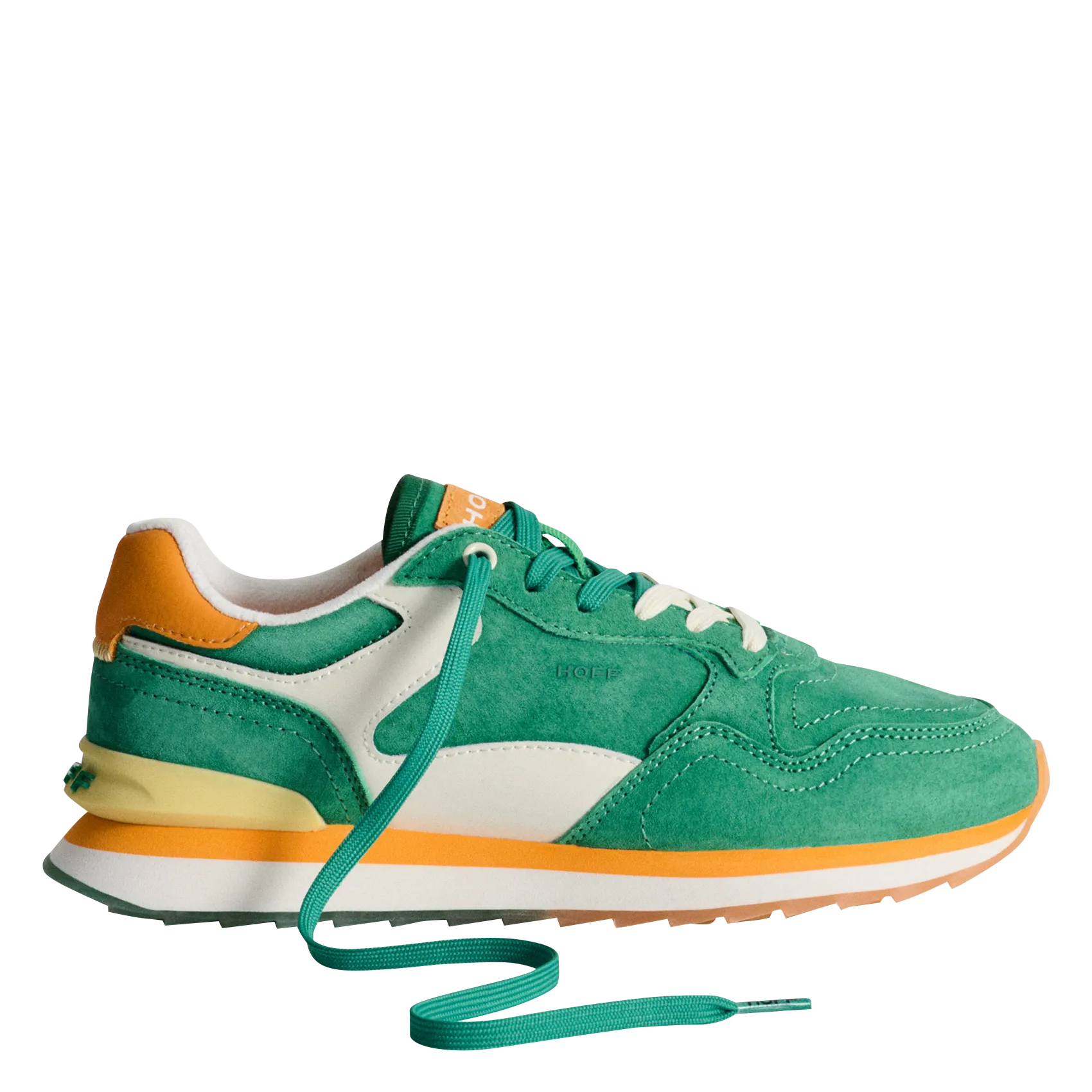 Baskets basses à lacets en cuir Vert VIRDIS