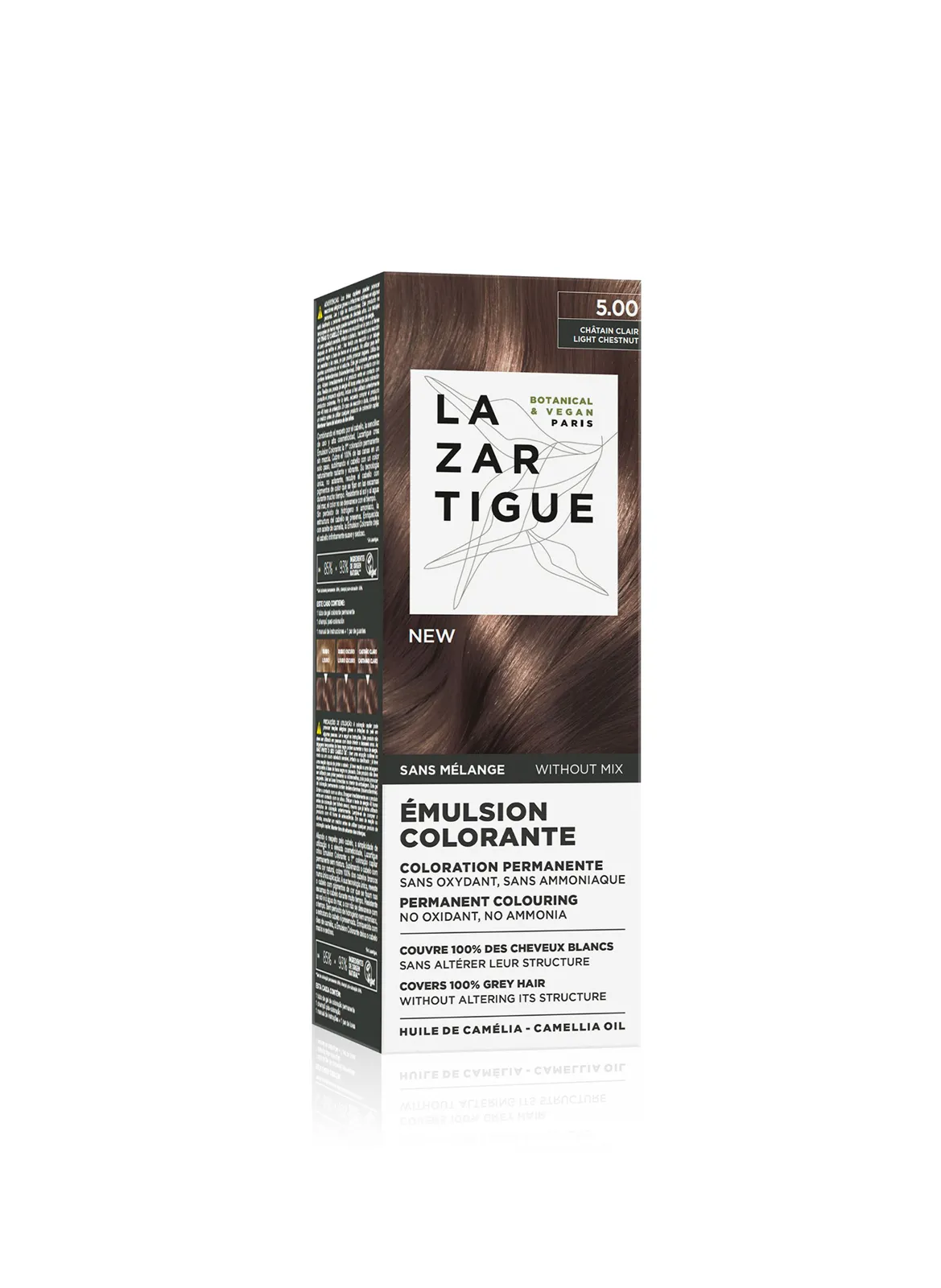 EMULSION COLORANTE 5.00 CHATAIN CLAIR Coloration permanente - sans mélange - non éclaircissante Chatain clair