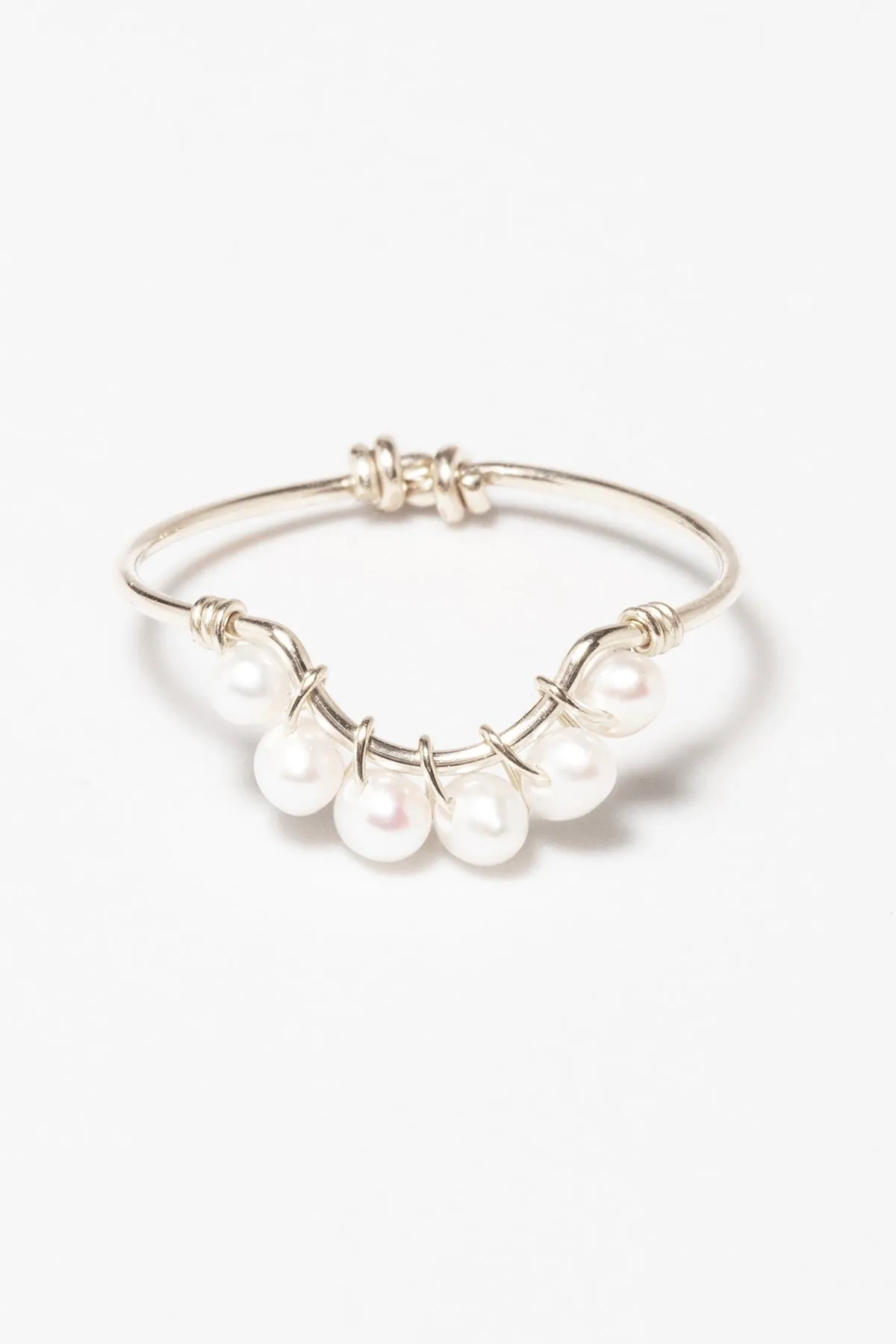 Bague frida perle argent Blanc