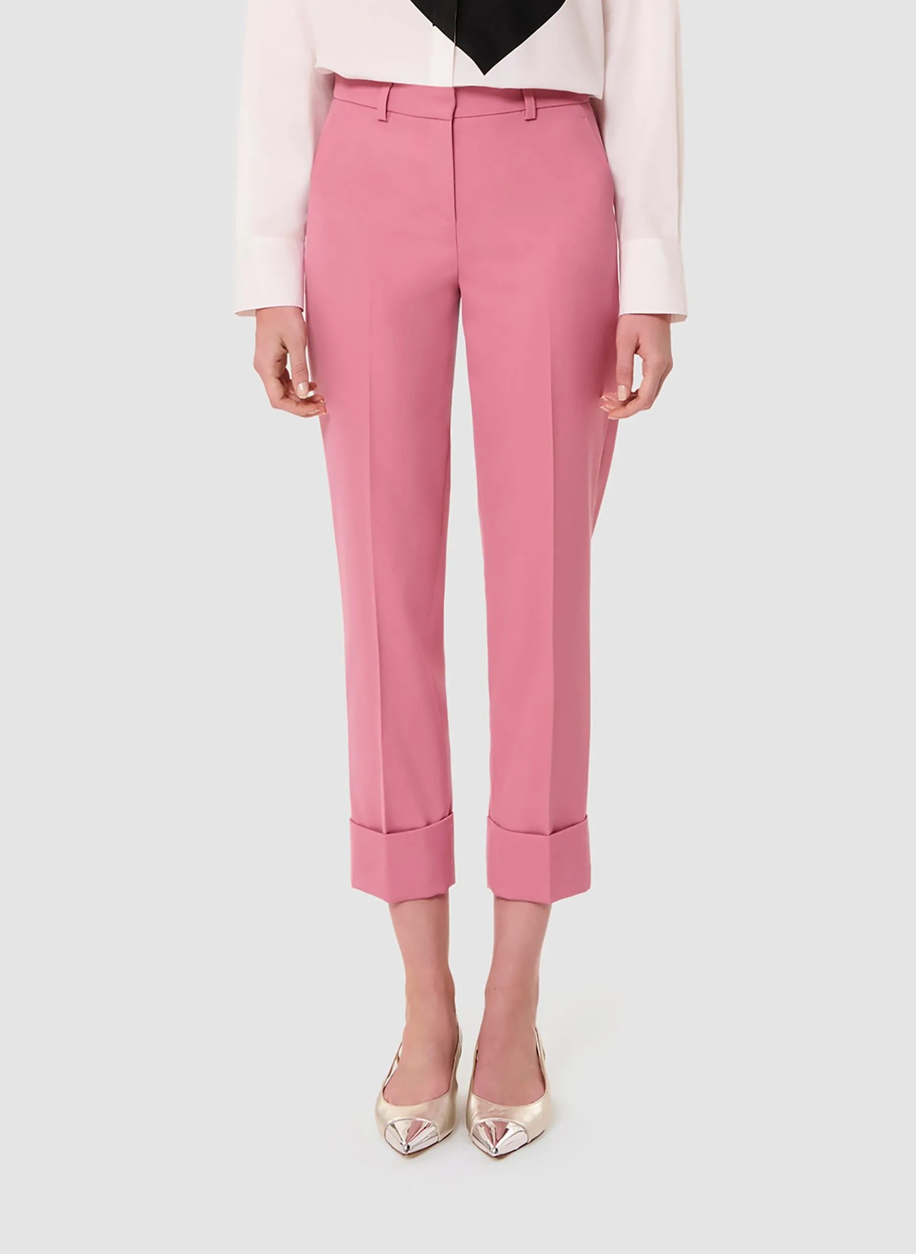 Pantalon droit en fibres recyclées mélangées Rose PHILIPPA