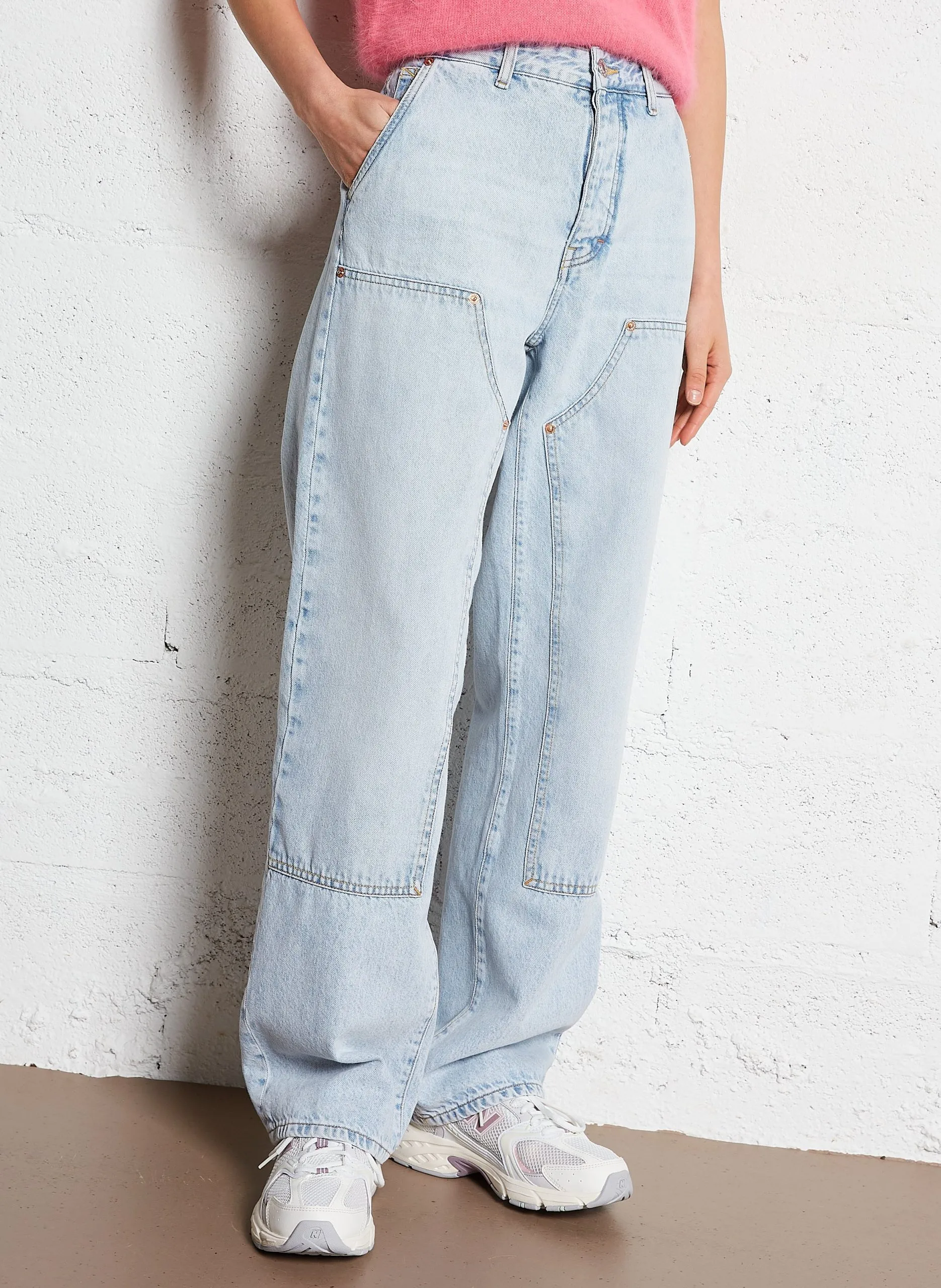 Jean large en coton Bleu PULP