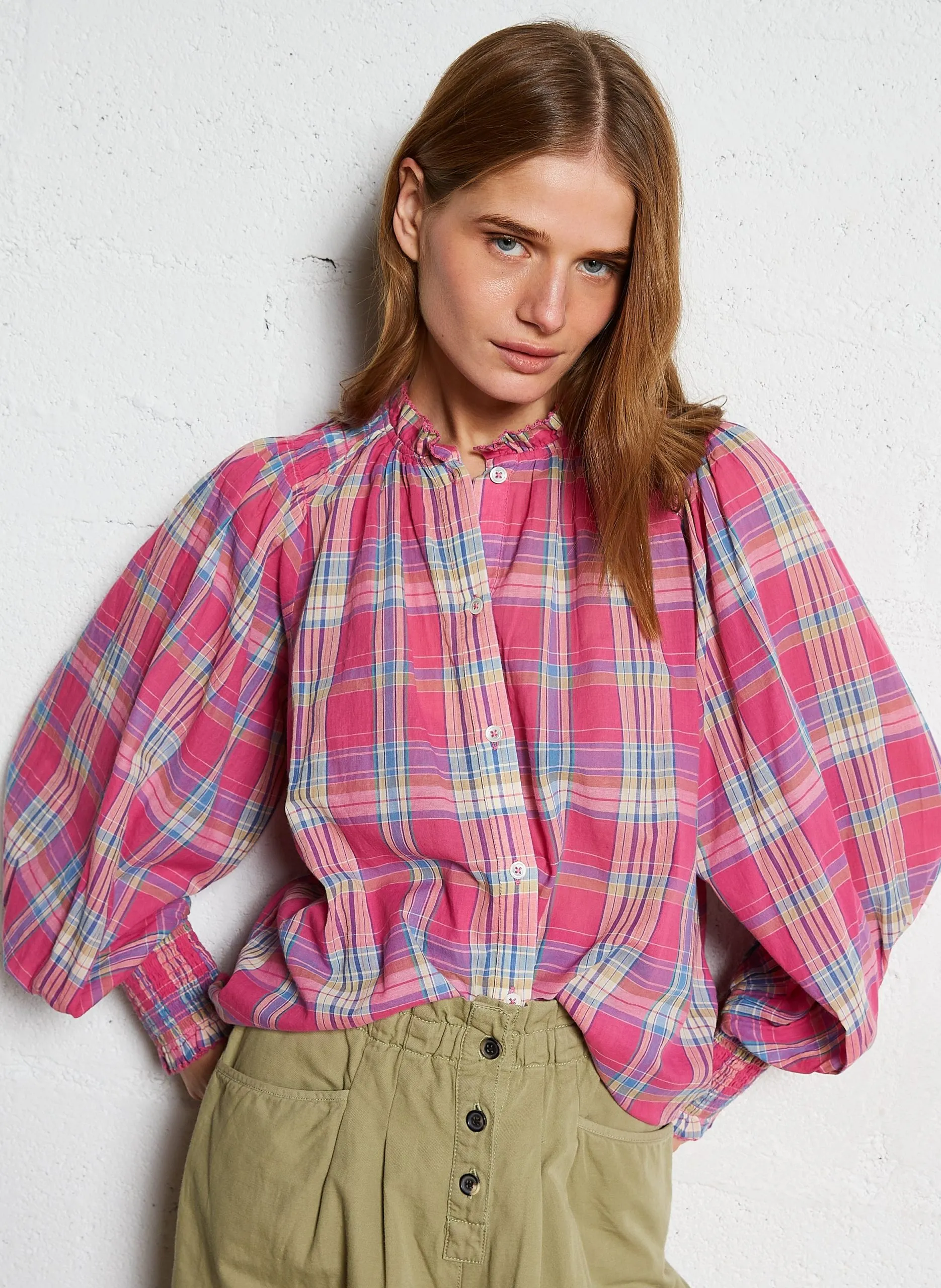 Chemise col classique en coton Vert CASSIS