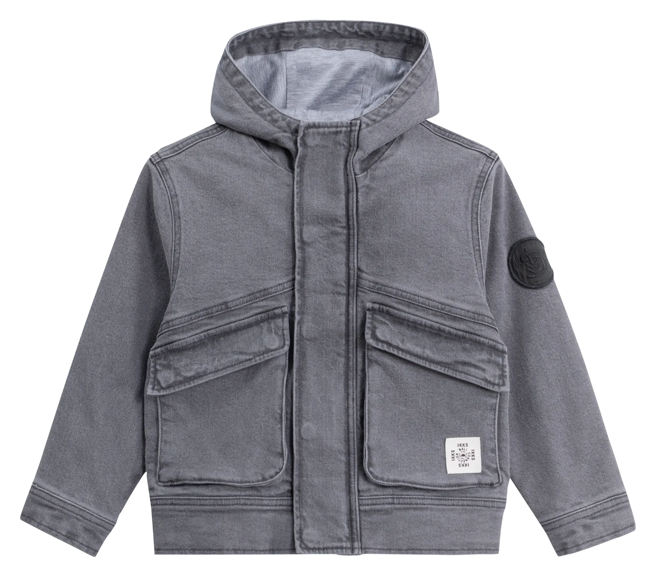Blouson droit en denim Gris