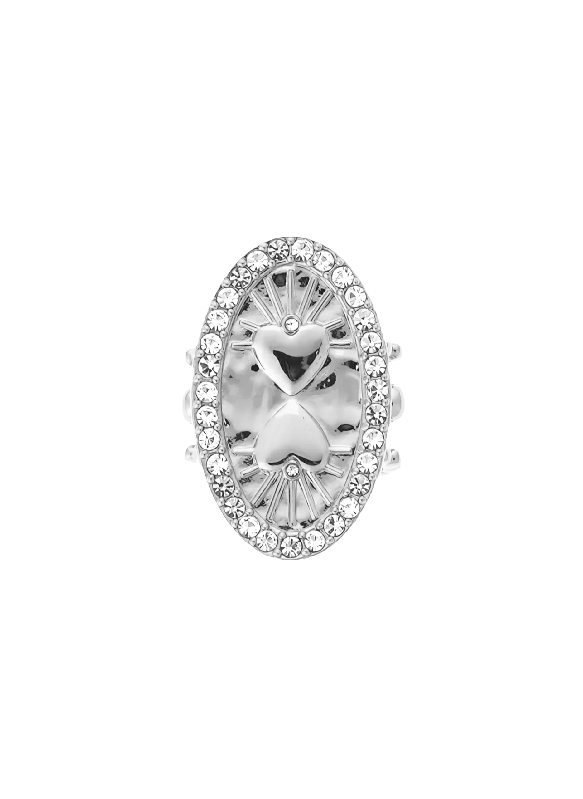 Bague ajustable avec cabochon central Argent PREACHER