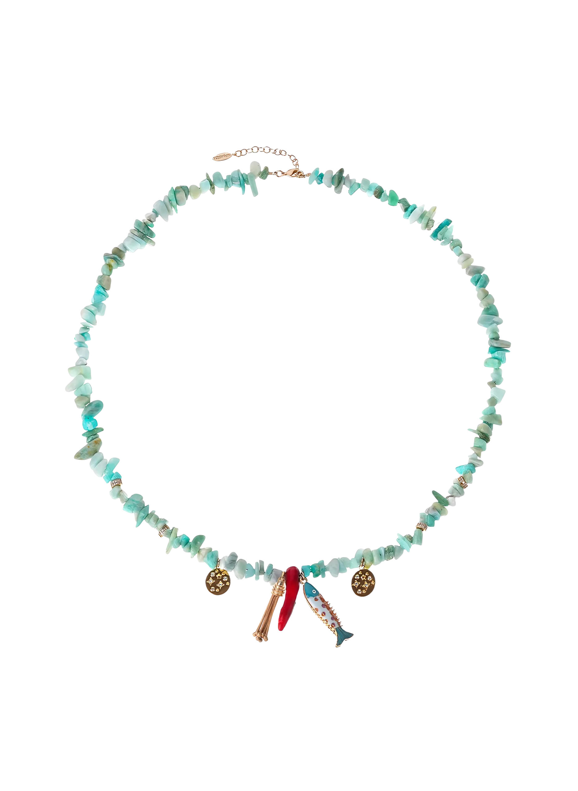 Collier avec pierres et pampilles Bleu PANYEE