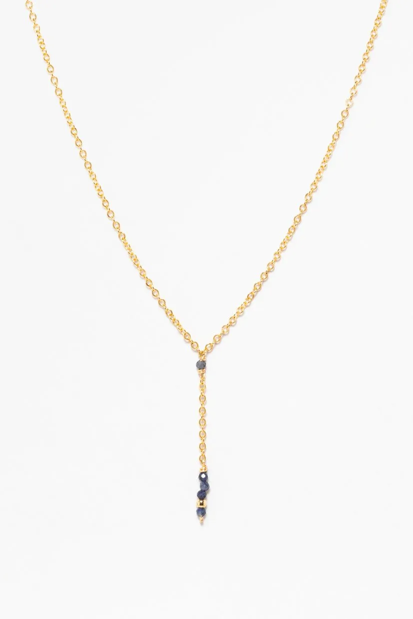 Collier long théa - émeraude Bleu