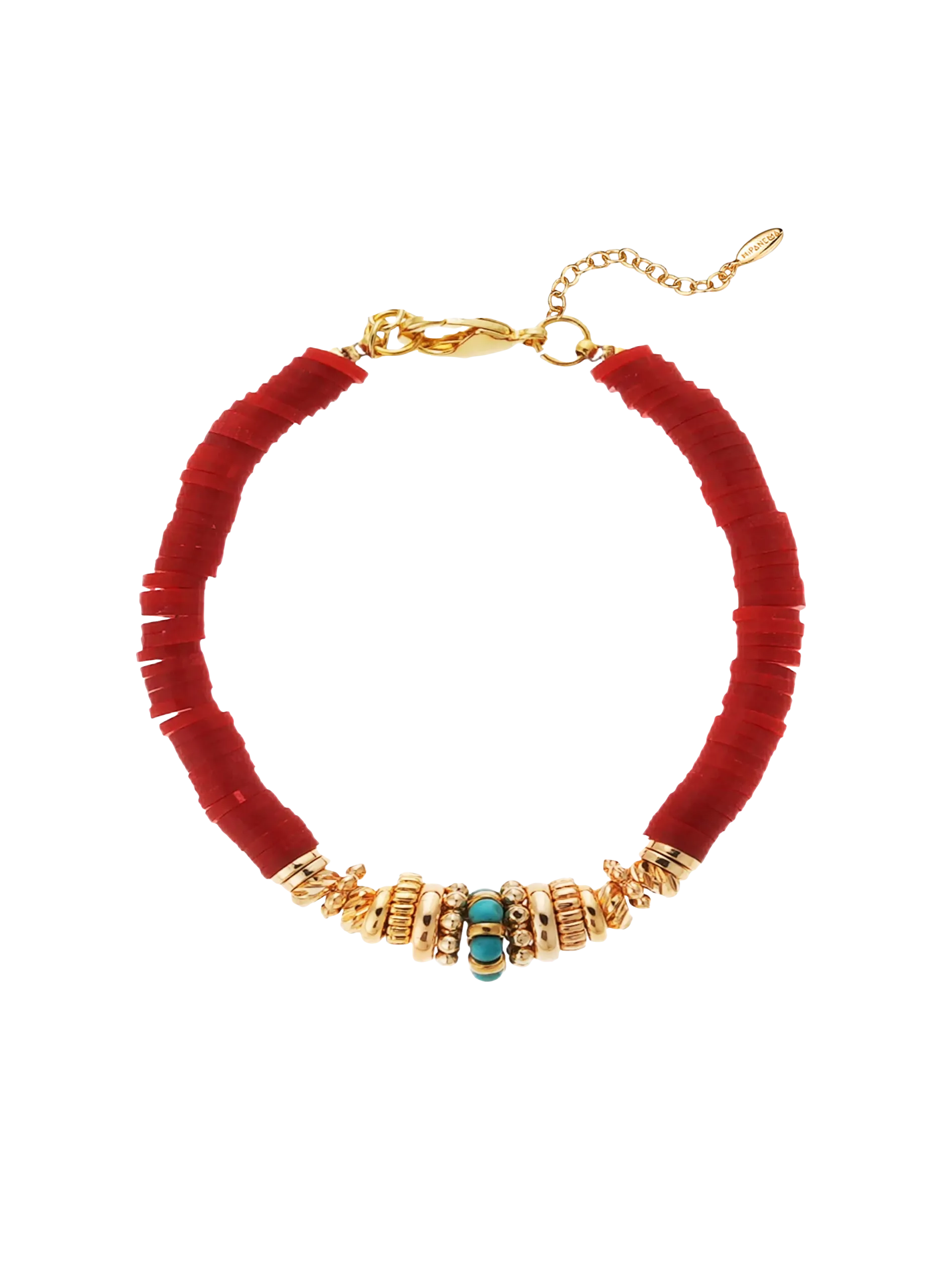Bracelet avec perles et breloque réglable Rouge BANGALOR