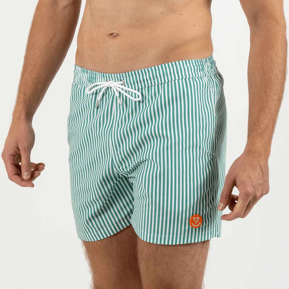 Short de bain en fibres recyclées le poseidon raye Vert LE POSEIDON RAYE