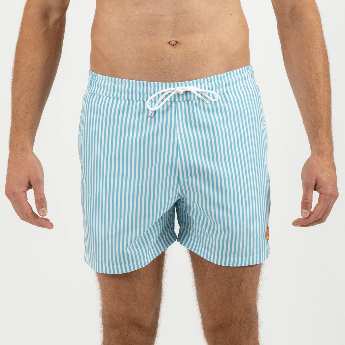 Short de bain en fibres recyclées l'affranchi raye Bleu L'AFFRANCHI RAYE