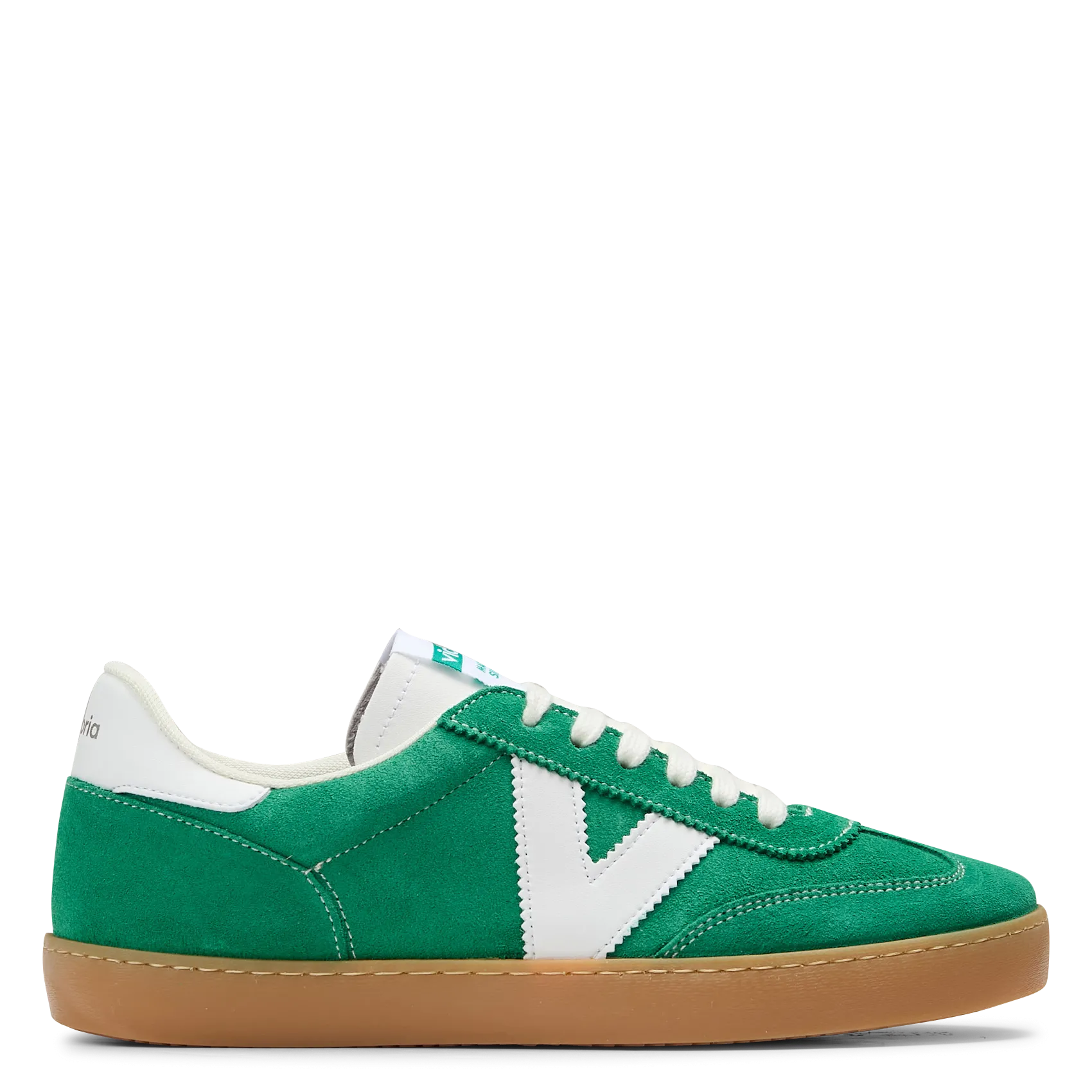 Baskets basses en cuir velours Vert BERLIN