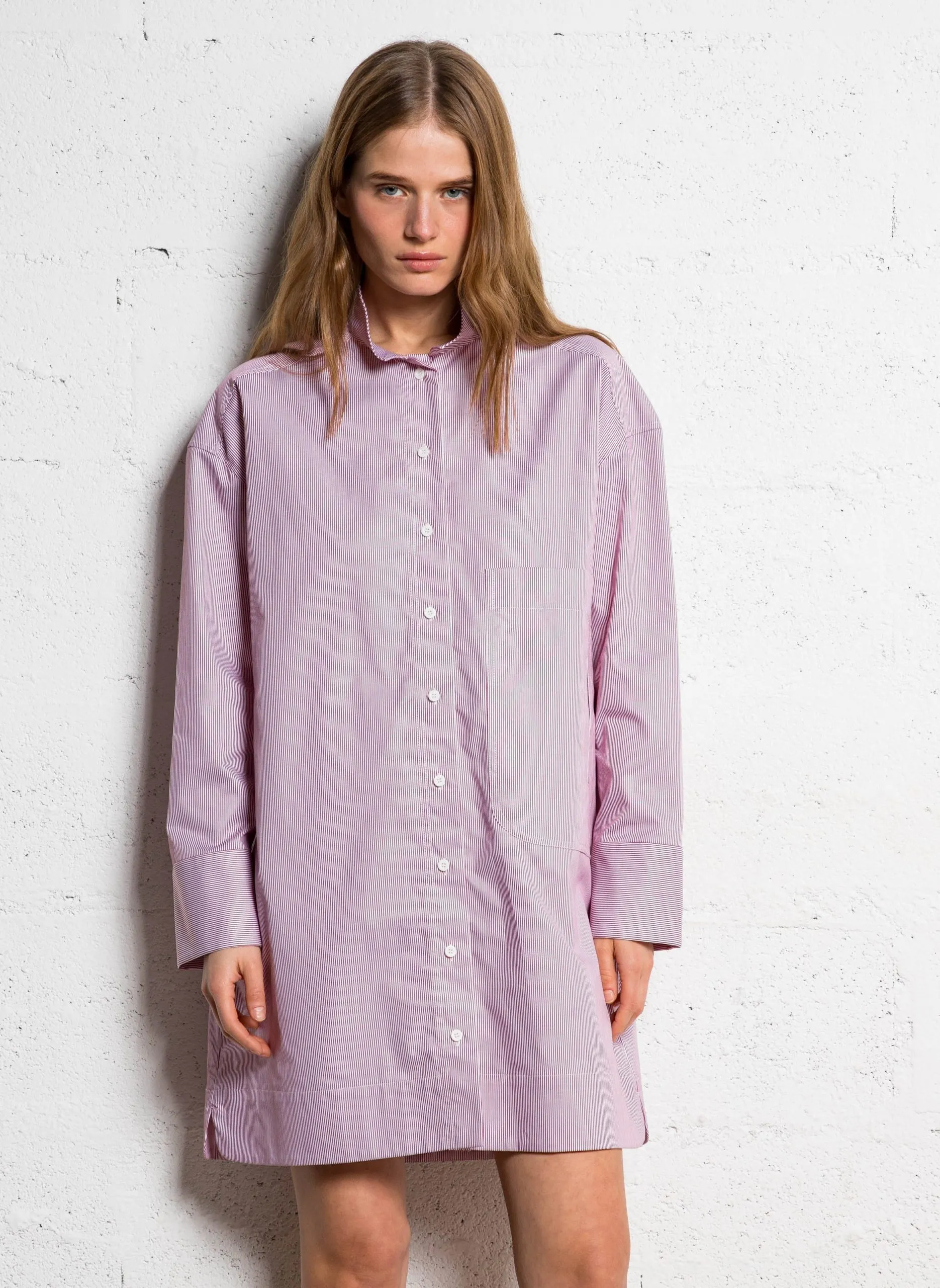 Robe courte en coton rayé Multicolore MINA