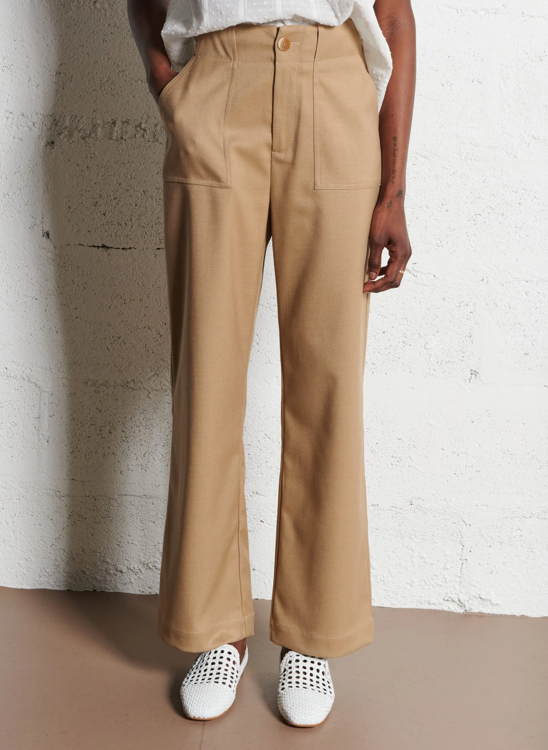 Pantalon droit Beige SOFIANE