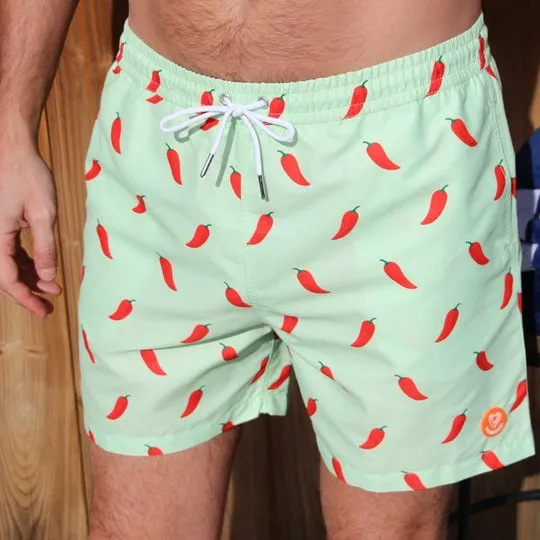 Short de bain en fibres recyclées le pimente Vert LE PIMENTE