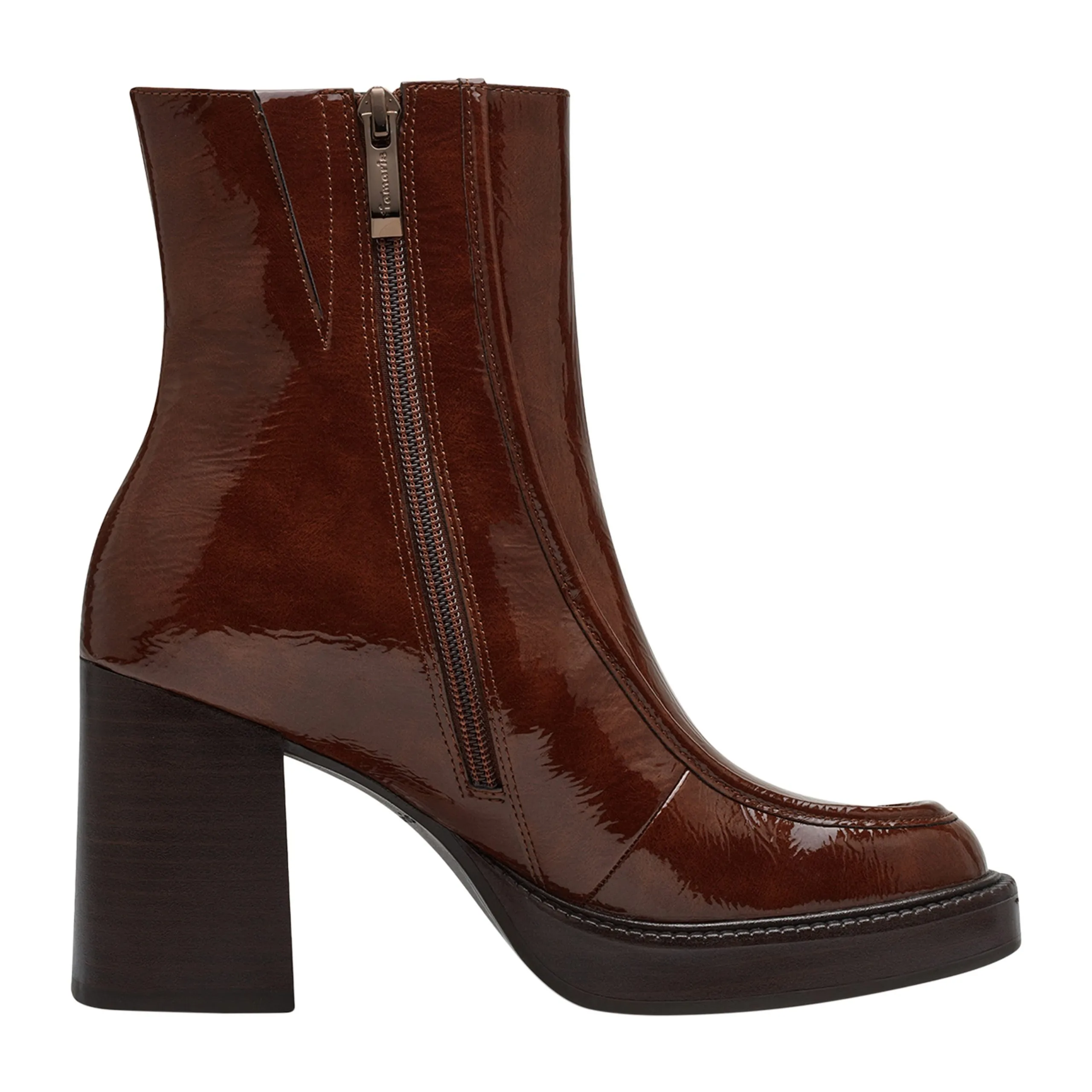 Bottines en cuir à talons Marron