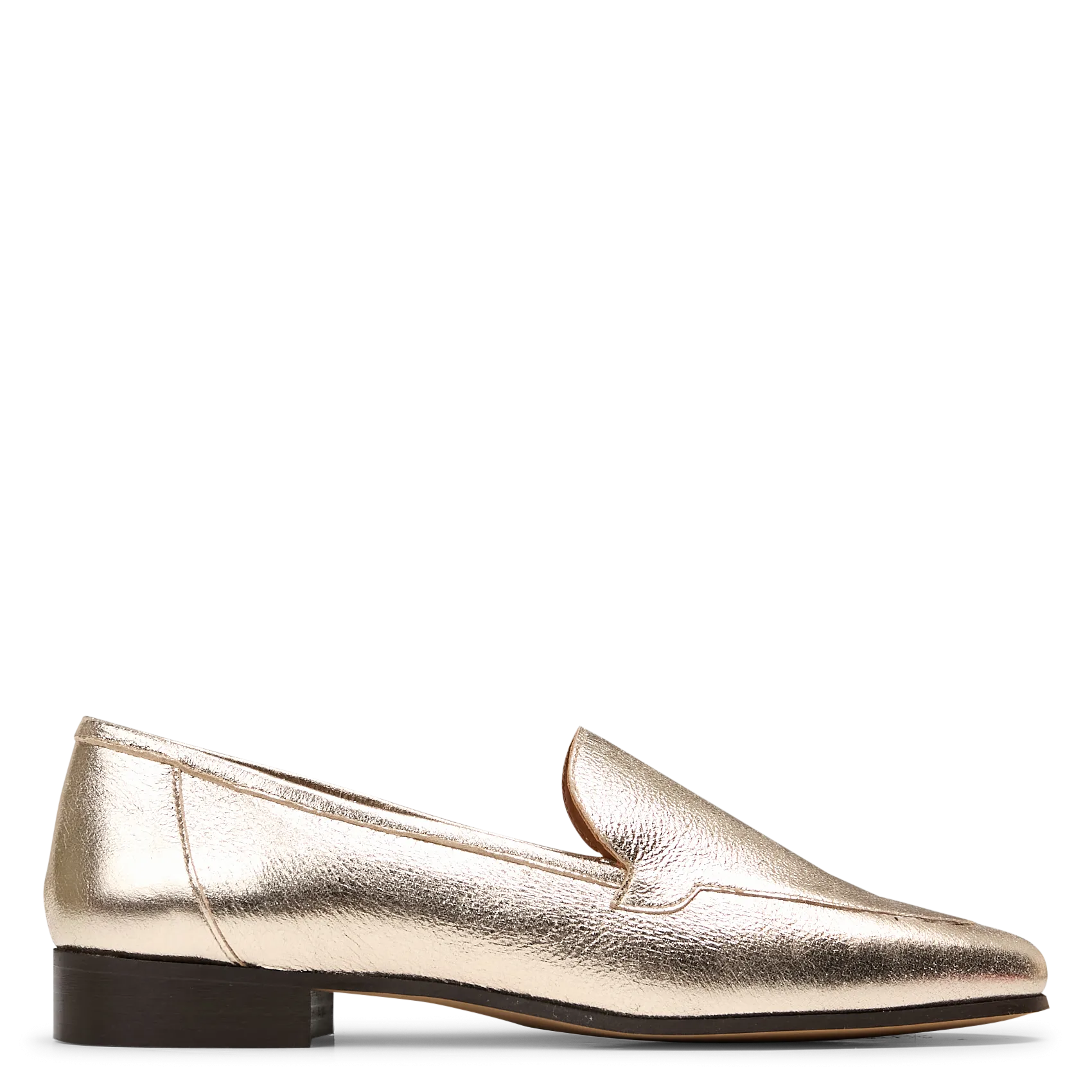 Mocassins en cuir métallisé Doré AMANDINE