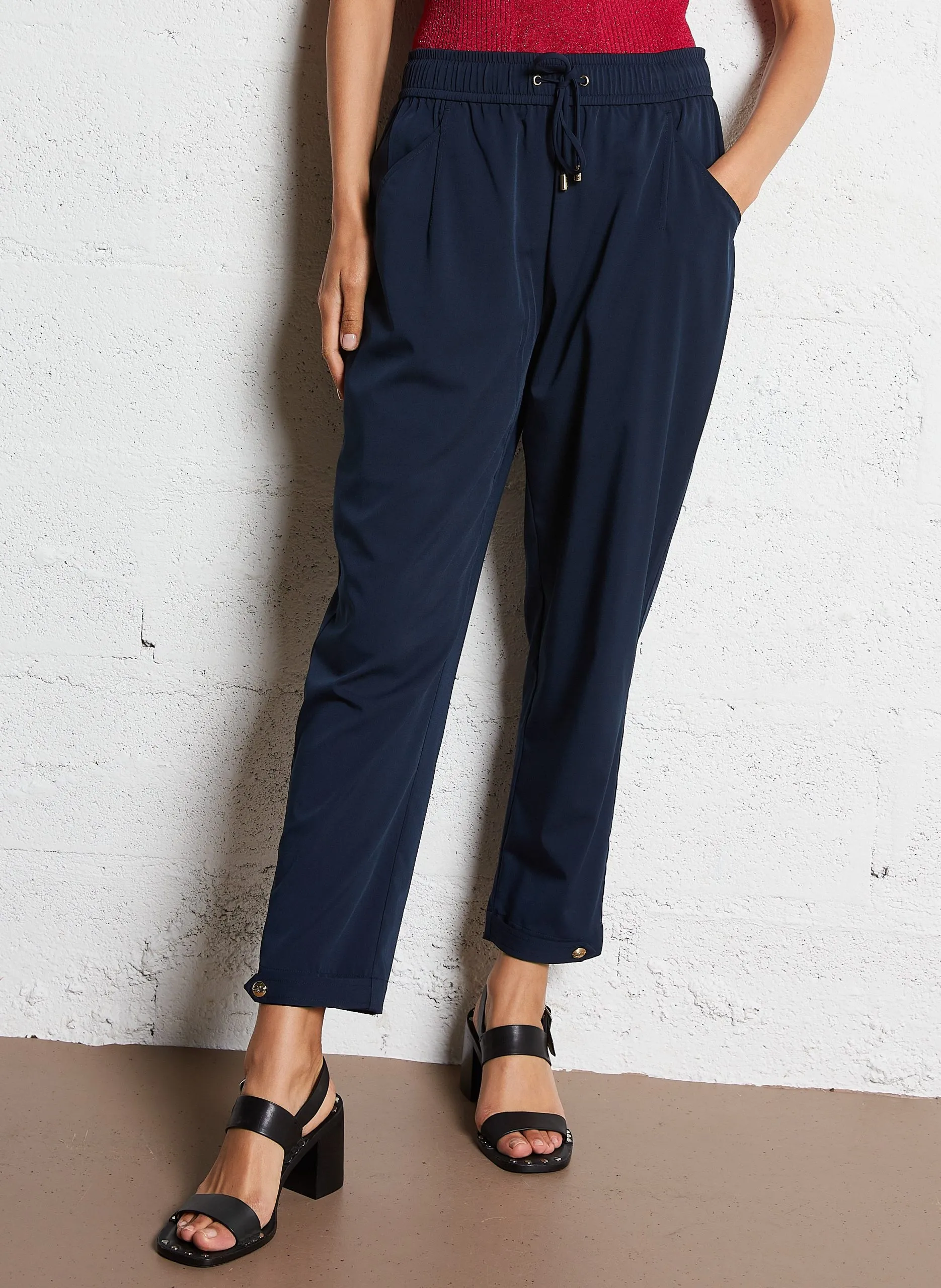 Pantalon cropped avec cordon Bleu